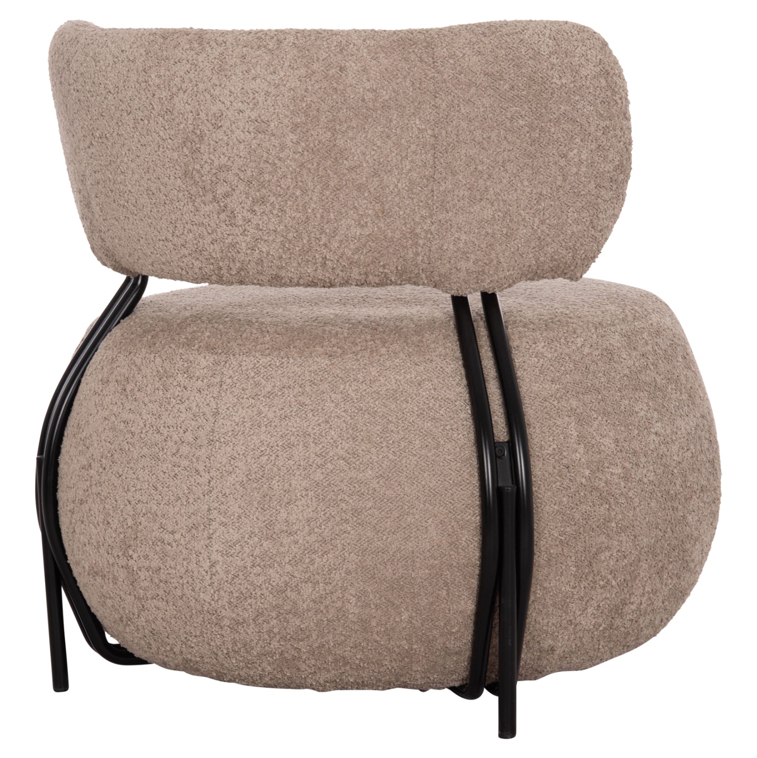 Кръгло кресло KARSEN тъмно бежов цвят 79x82x74см