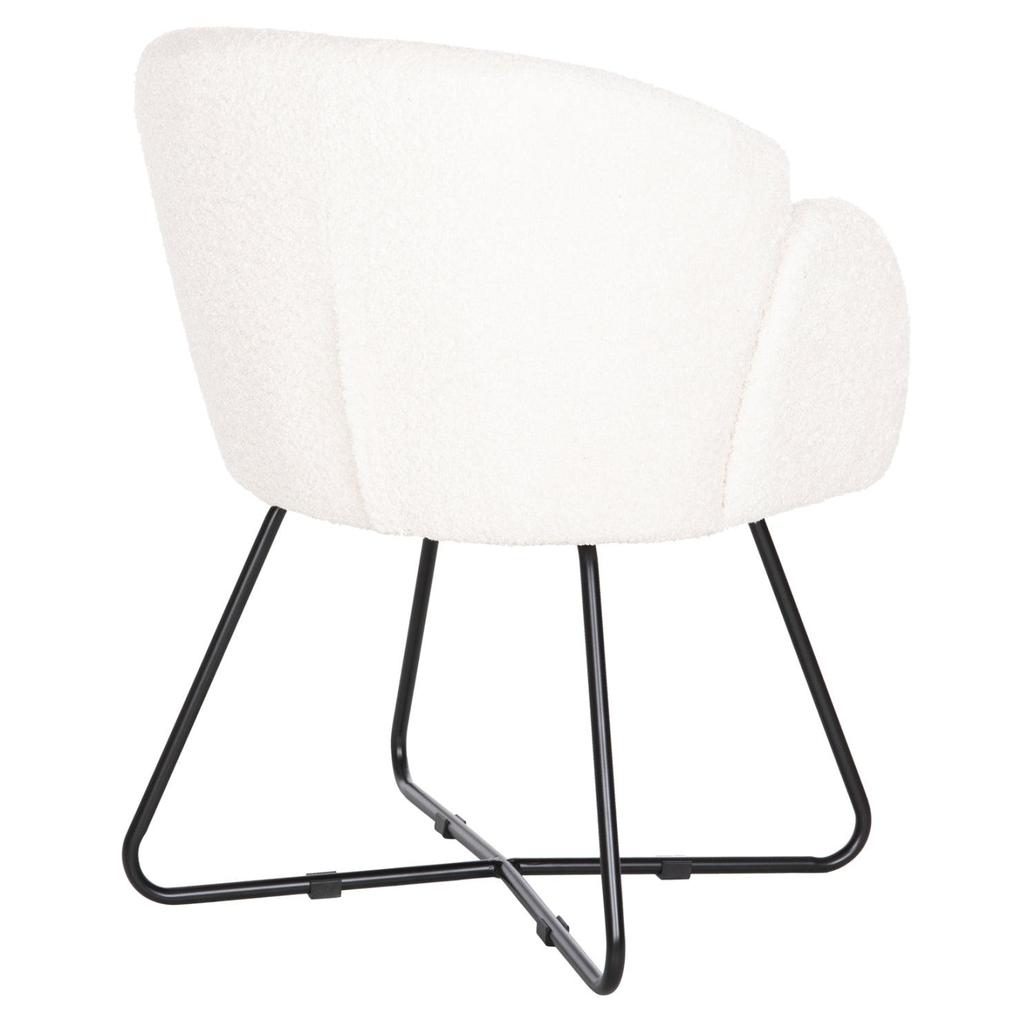 Кресло Харис букле цвят екрю 59,5x64x77