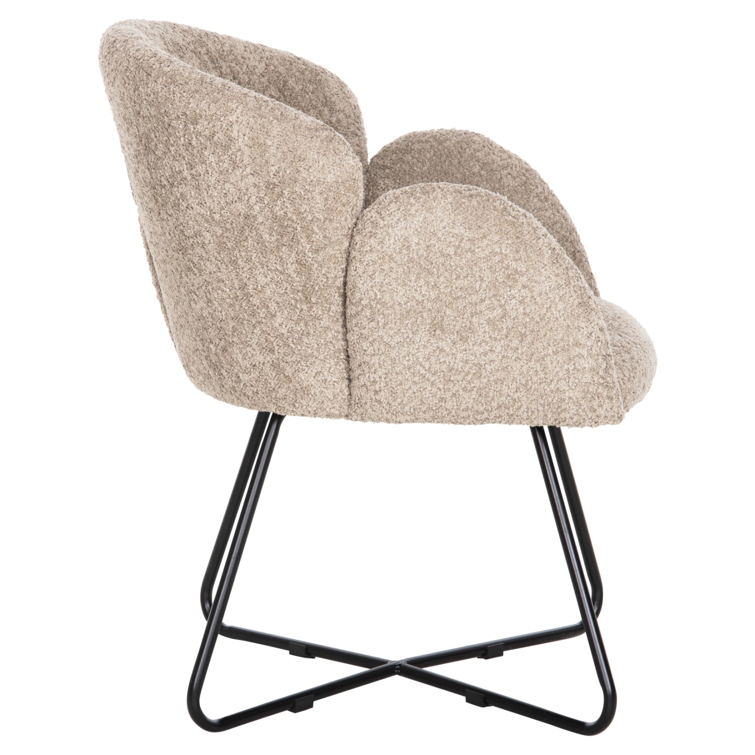 Кресло Харис букле бежов цвят 59,5x64x77