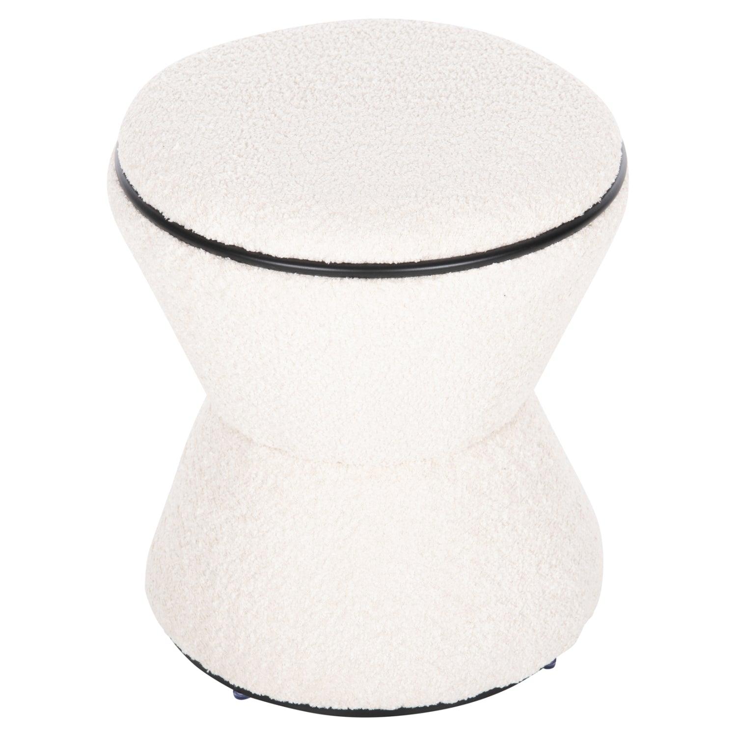 Табуретка Линър букле екрю/черен детайл Φ38x44см.