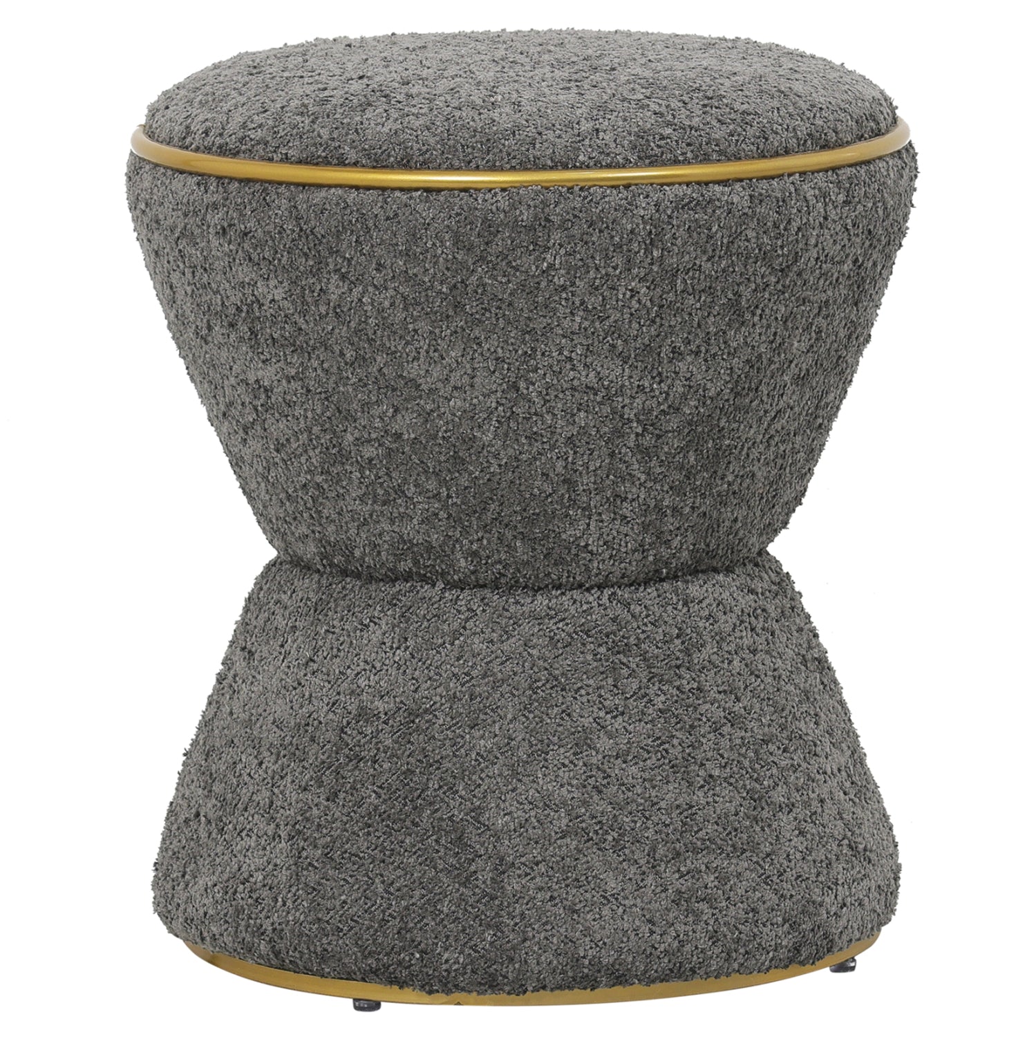Табуретка Линър букле цвят сив-златист детайл Φ38,5x43