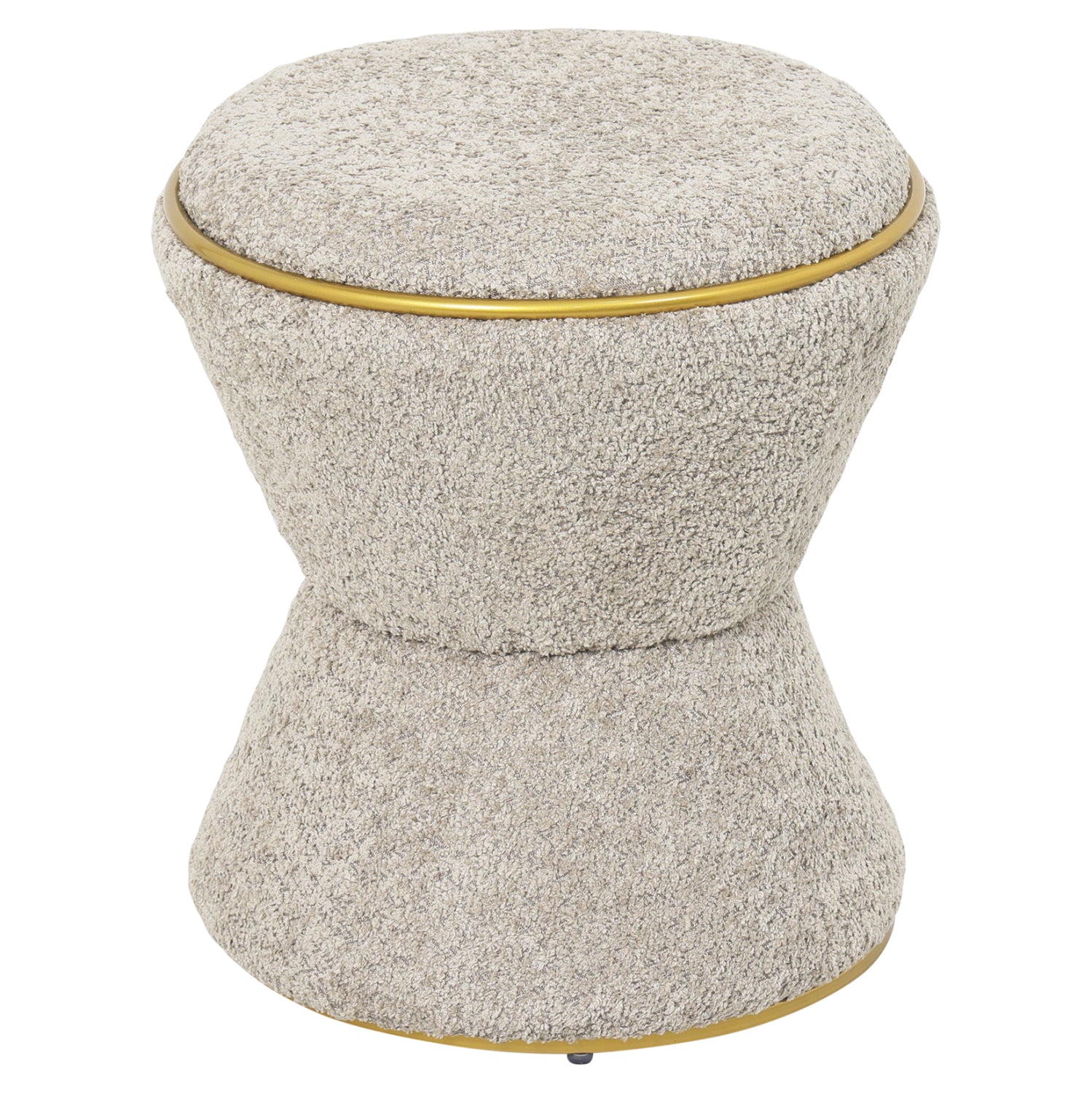 Табуретка Линър букле бежово/златист детайл Φ38.5x43H