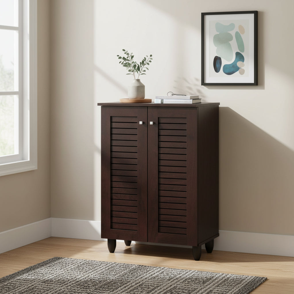 Шкаф за обувки PROLLY-цвят венге 60x34x88