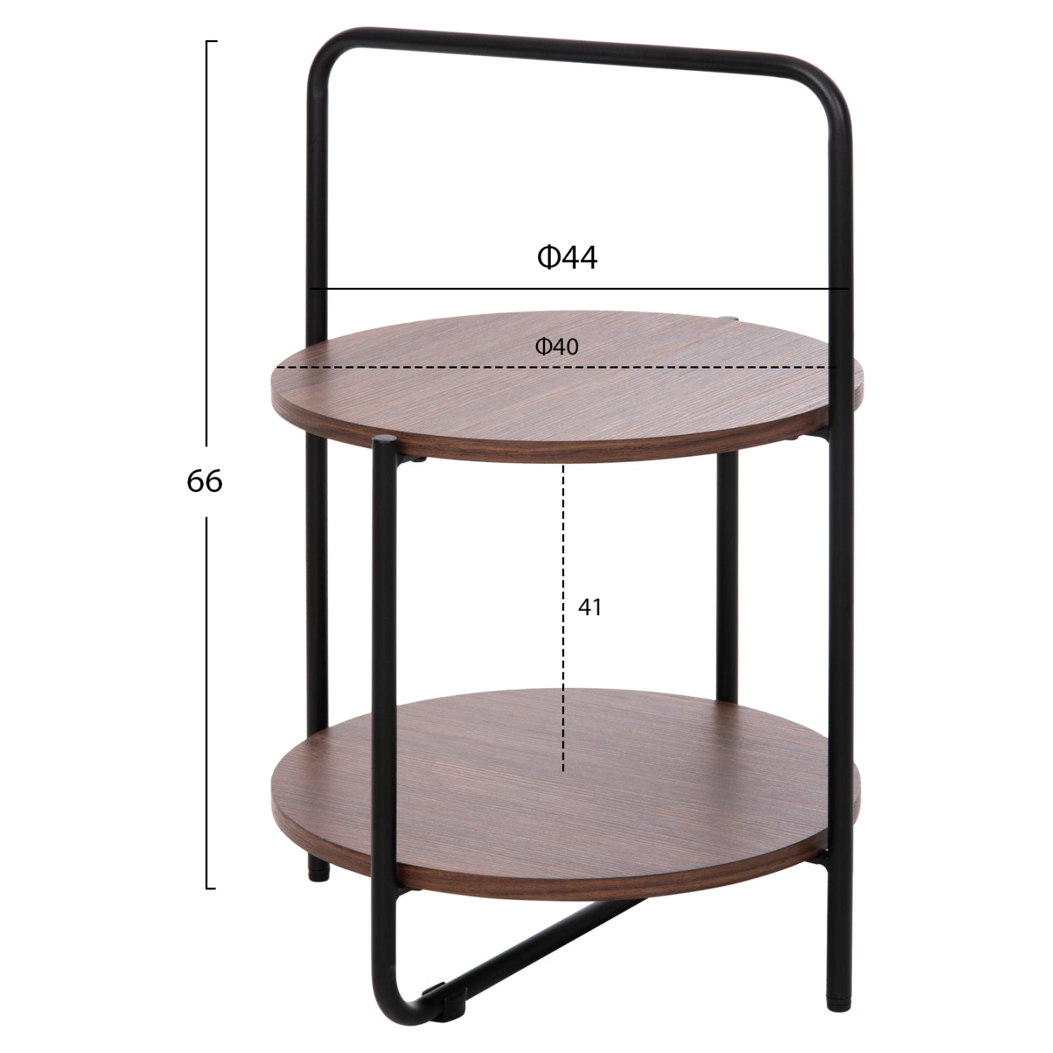 Помощна маса SYLO цвят орех-черен Φ44x66см
