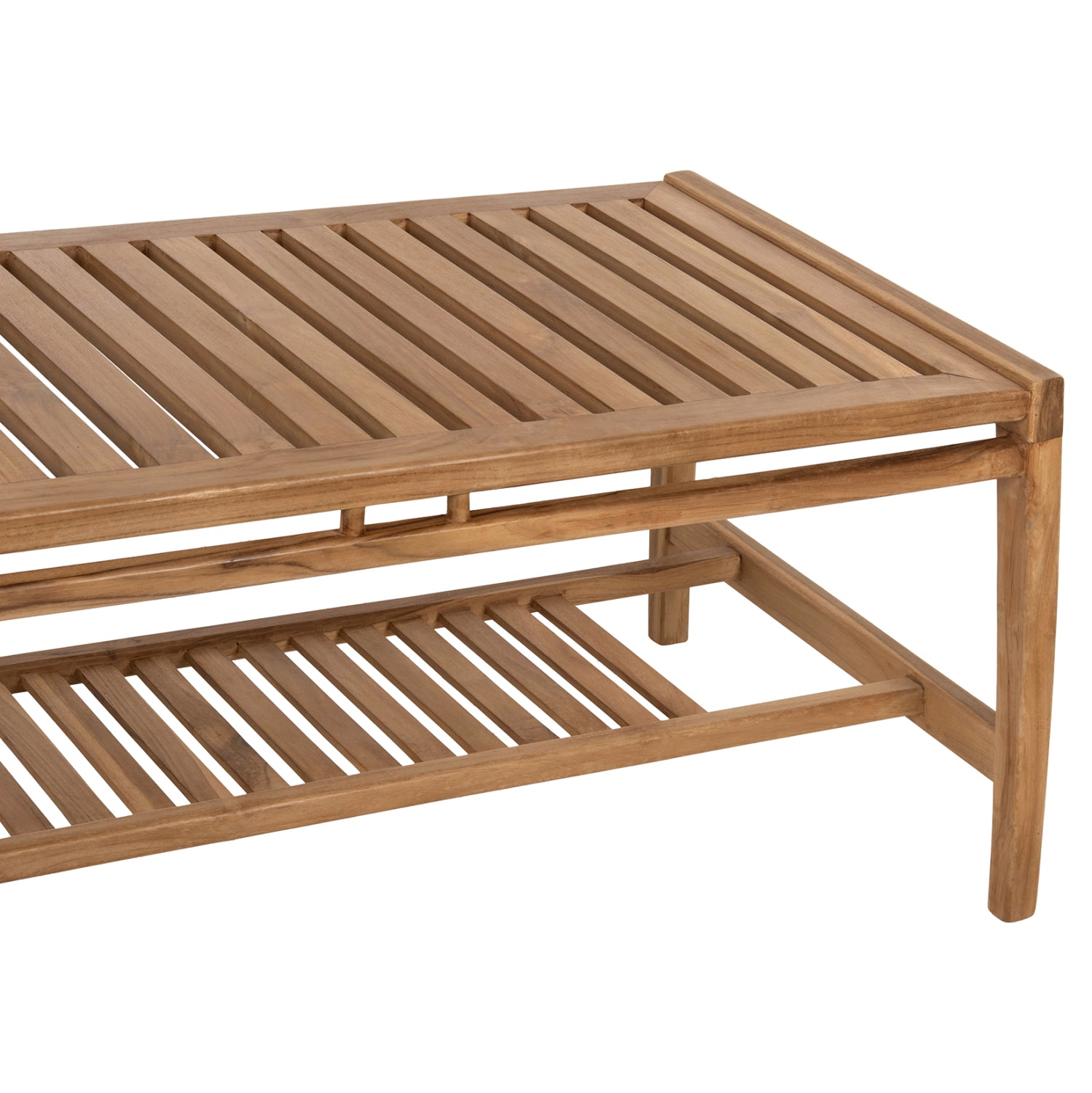 Комплект Довер тиково дърво с бели възглавници натурал диван с 2 кресла и маса 115x58,5x47