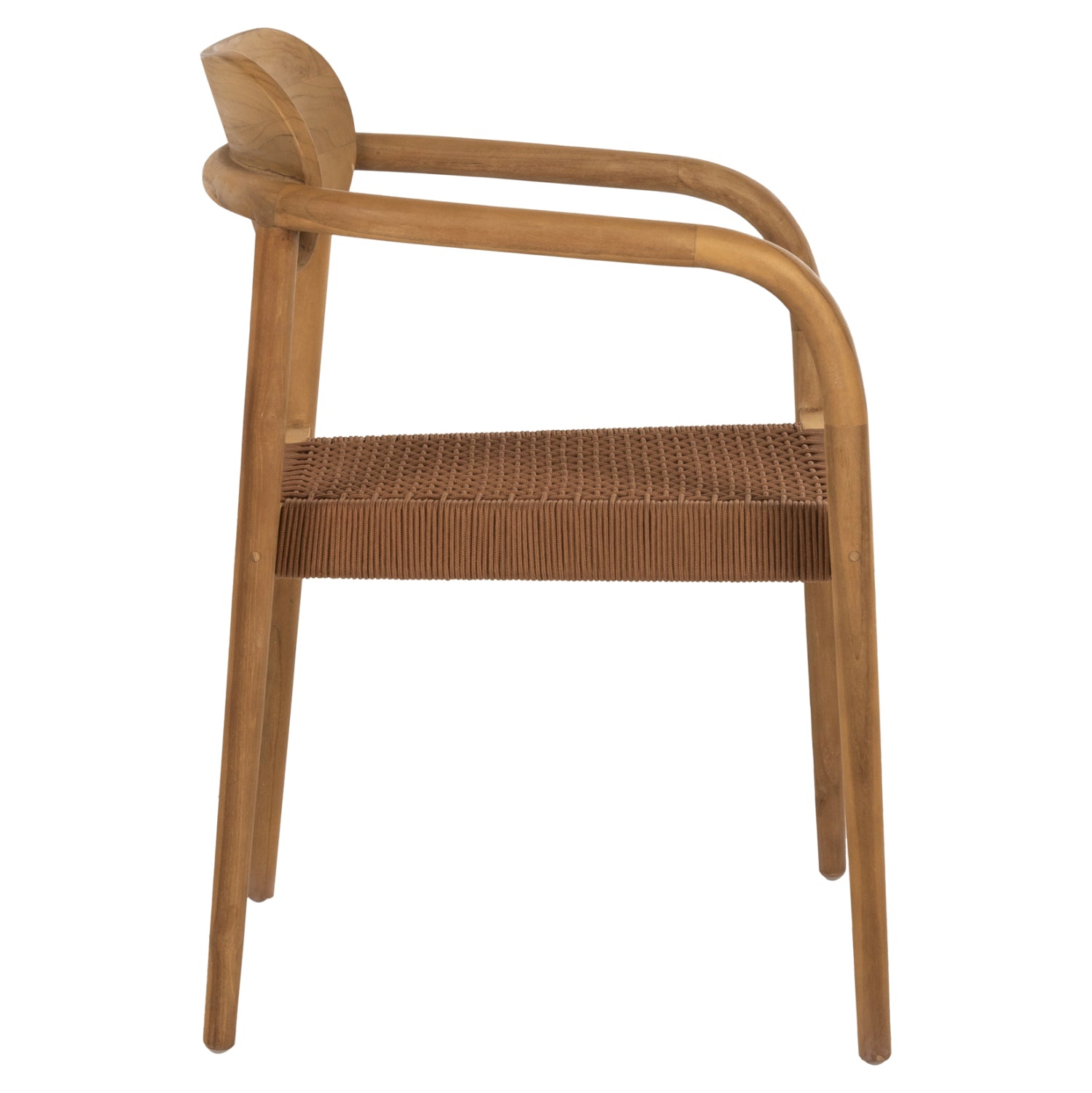 Кресло Осло цвят натурал тиково дърво -бежово въже 55x54x80