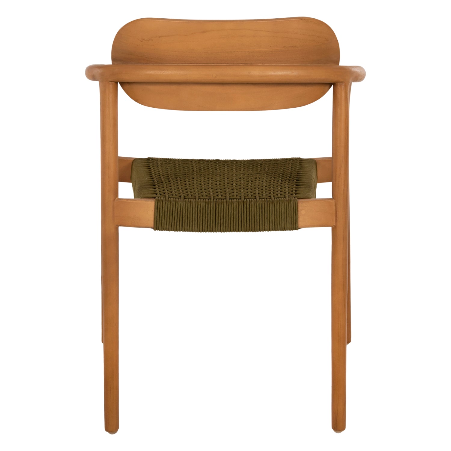Кресло Осло цвят натурал тиково дърво-зелено въже 55x54x80