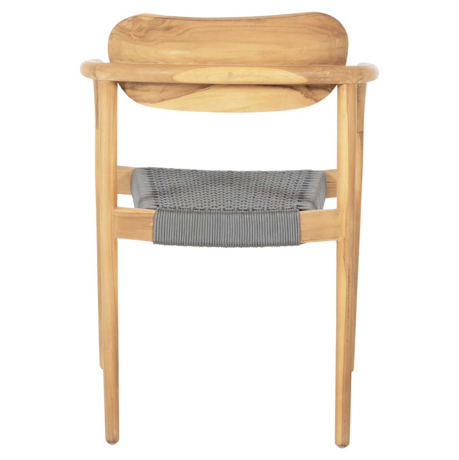 Кресло Осло цвят тиково дърво натурал-сиво въже 55x54x80