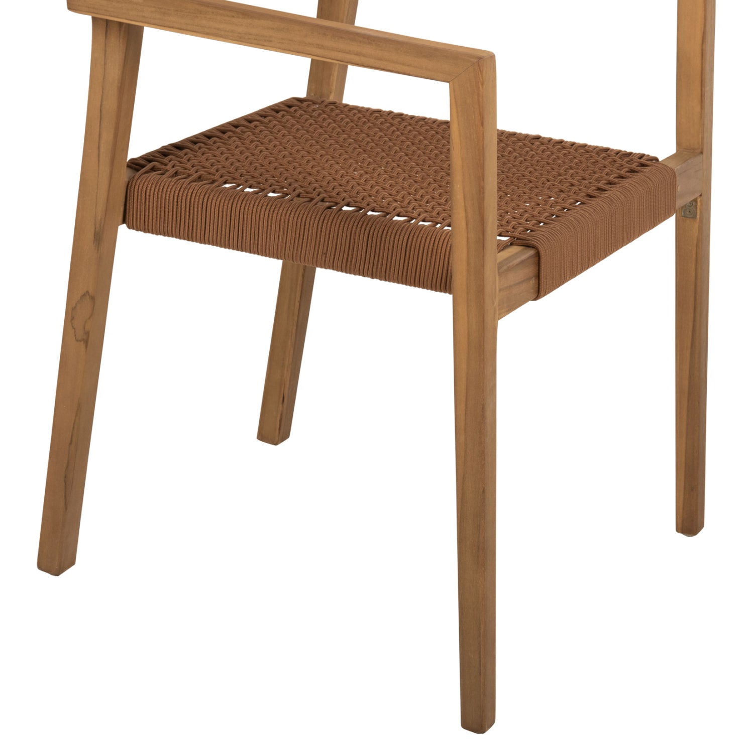 Кресло Шарлот цвят натурал тиково дърво -бежово въже 58x61x81