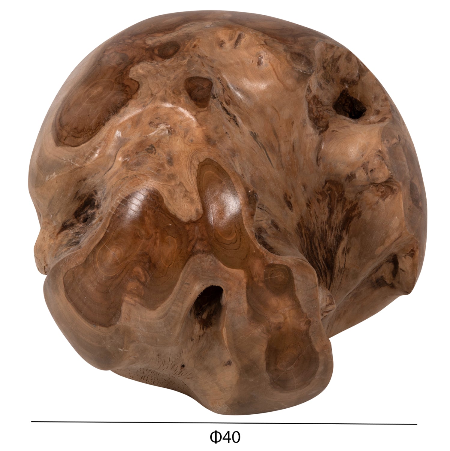 Дървена декорация ф40 -натурал