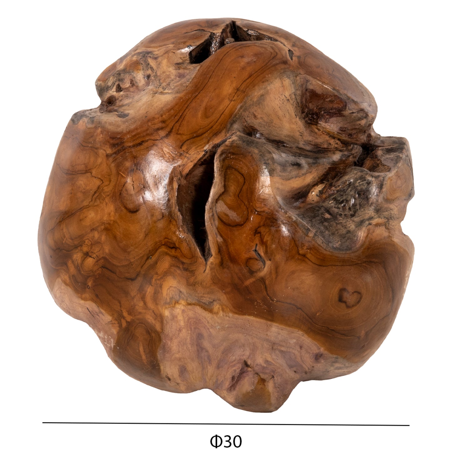 Дървена декорация ф30 -натурал
