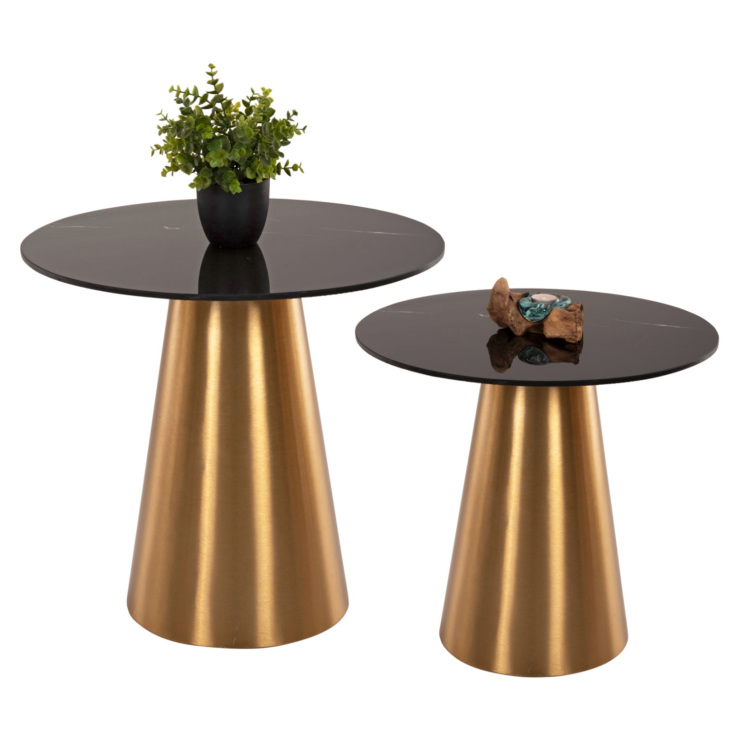 Помощни маси 2 бр RENGI метална основа /керамичен плот Φ56 и Φ43см.