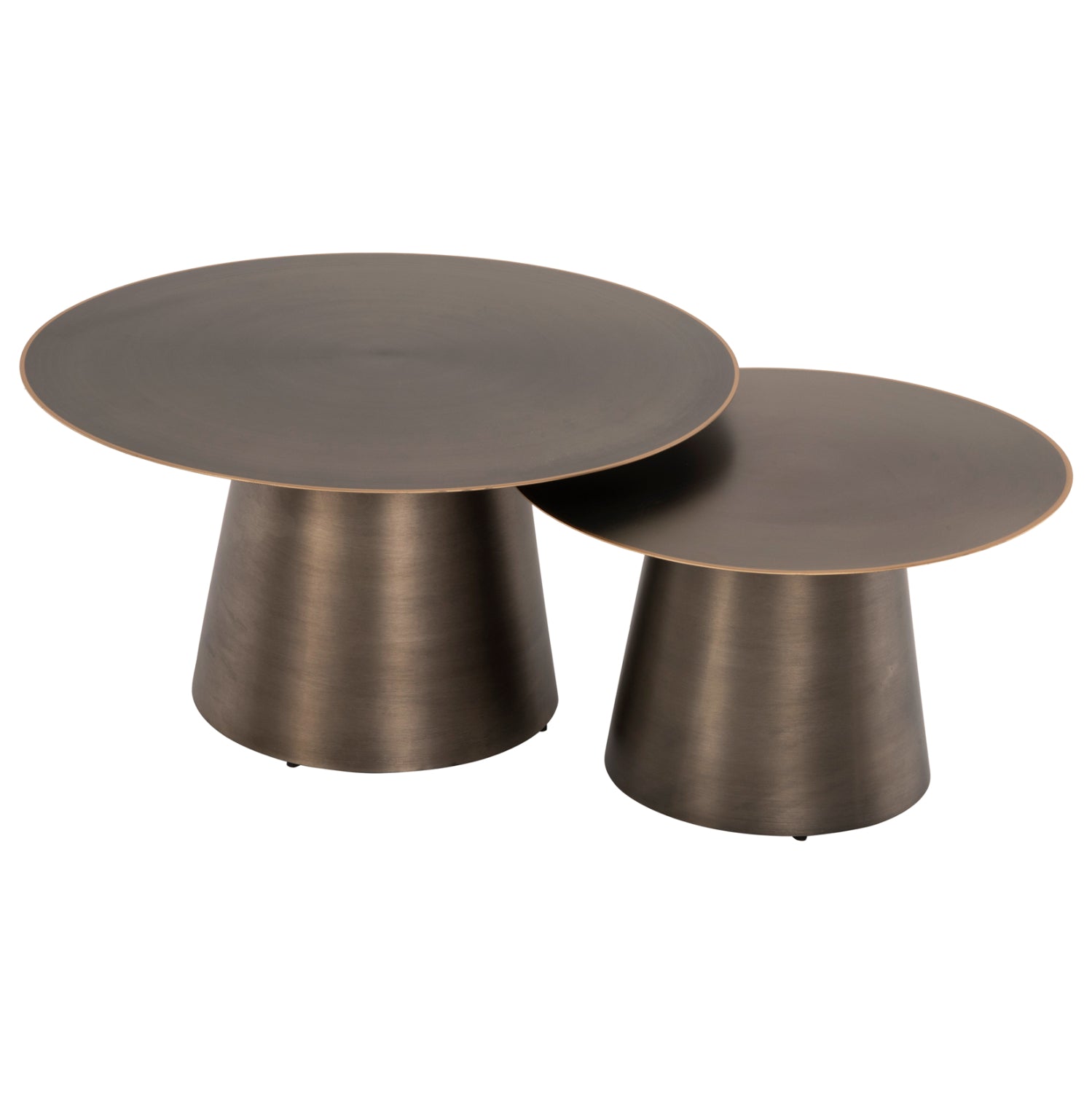 Комплект холни маси NICKELY 2 бр сребрист цвят мат Φ80x41см и Φ60x36см