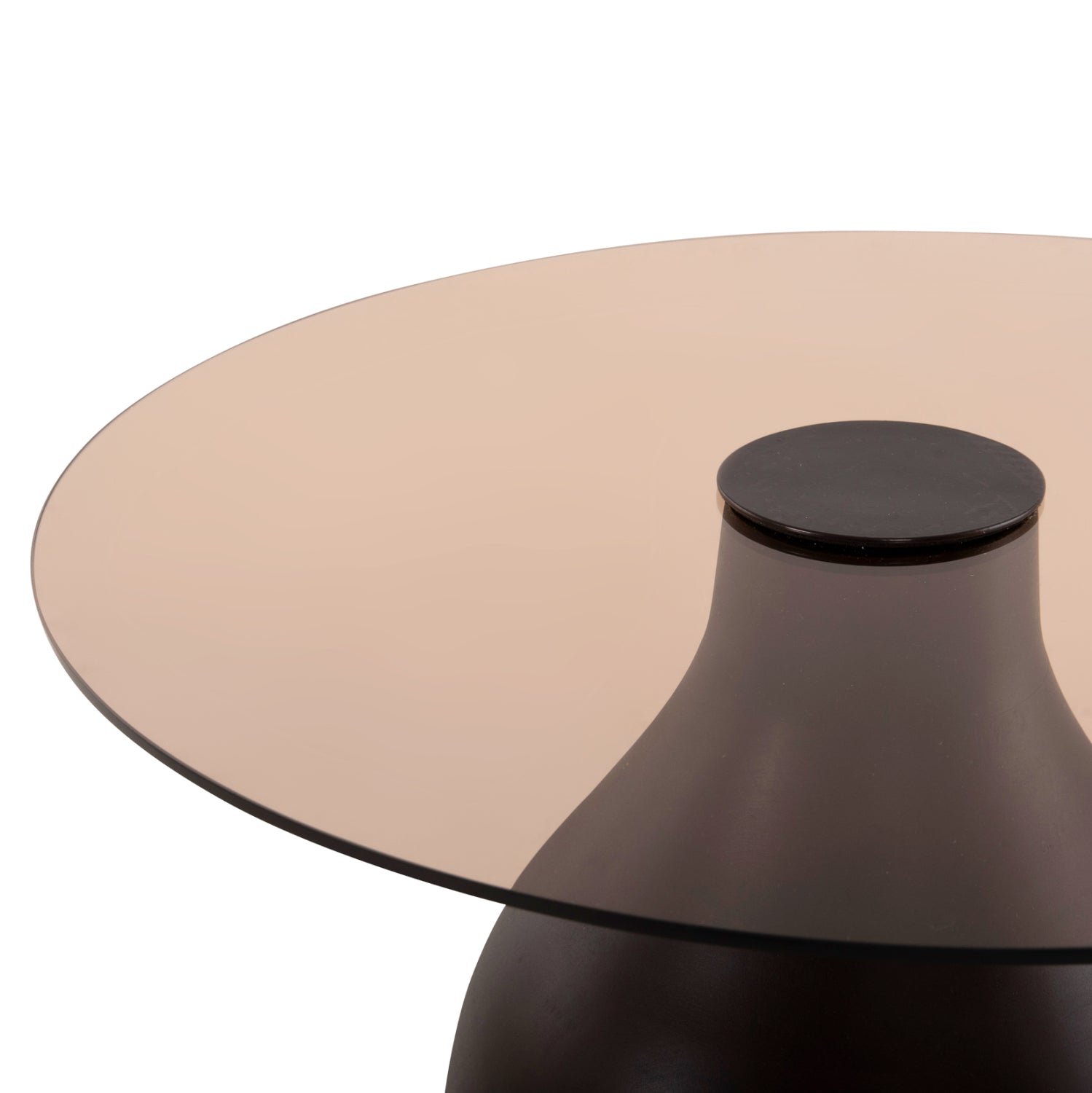 Помощни маси CHANG манго дърво/стъклен плот кафяв цвят Φ55x49.5 и Φ40x36.5см.