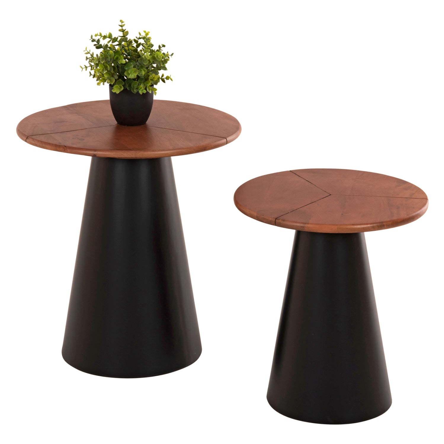 Помощни маси SUNNI цвят черен-орех Φ48,5 и Φ39,5