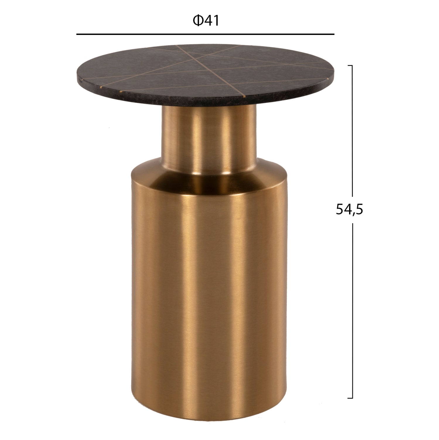 Помощна маса CLAYDEE Φ41x54,5 цвят черен-златист
