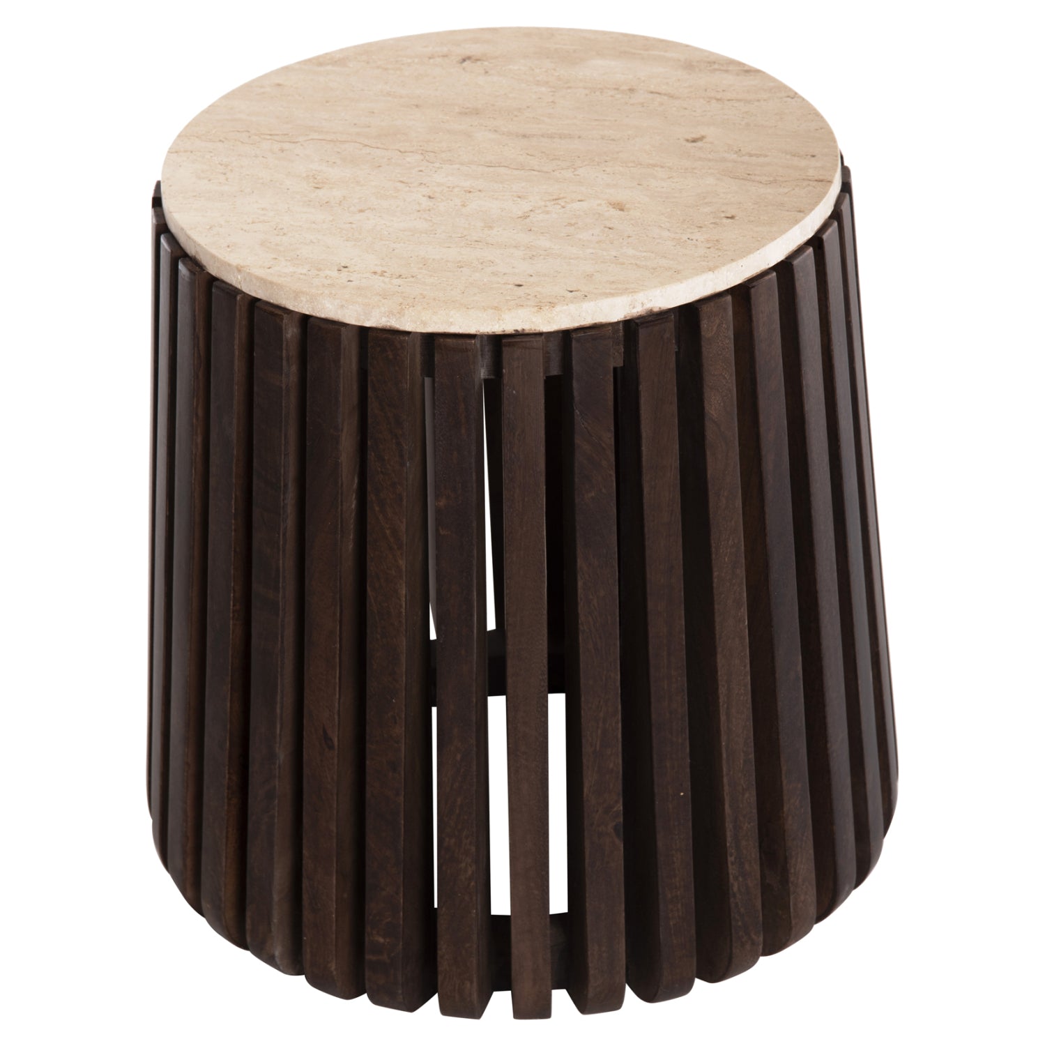 Странична маса KREST кафяв-бял цвят Φ50x50см