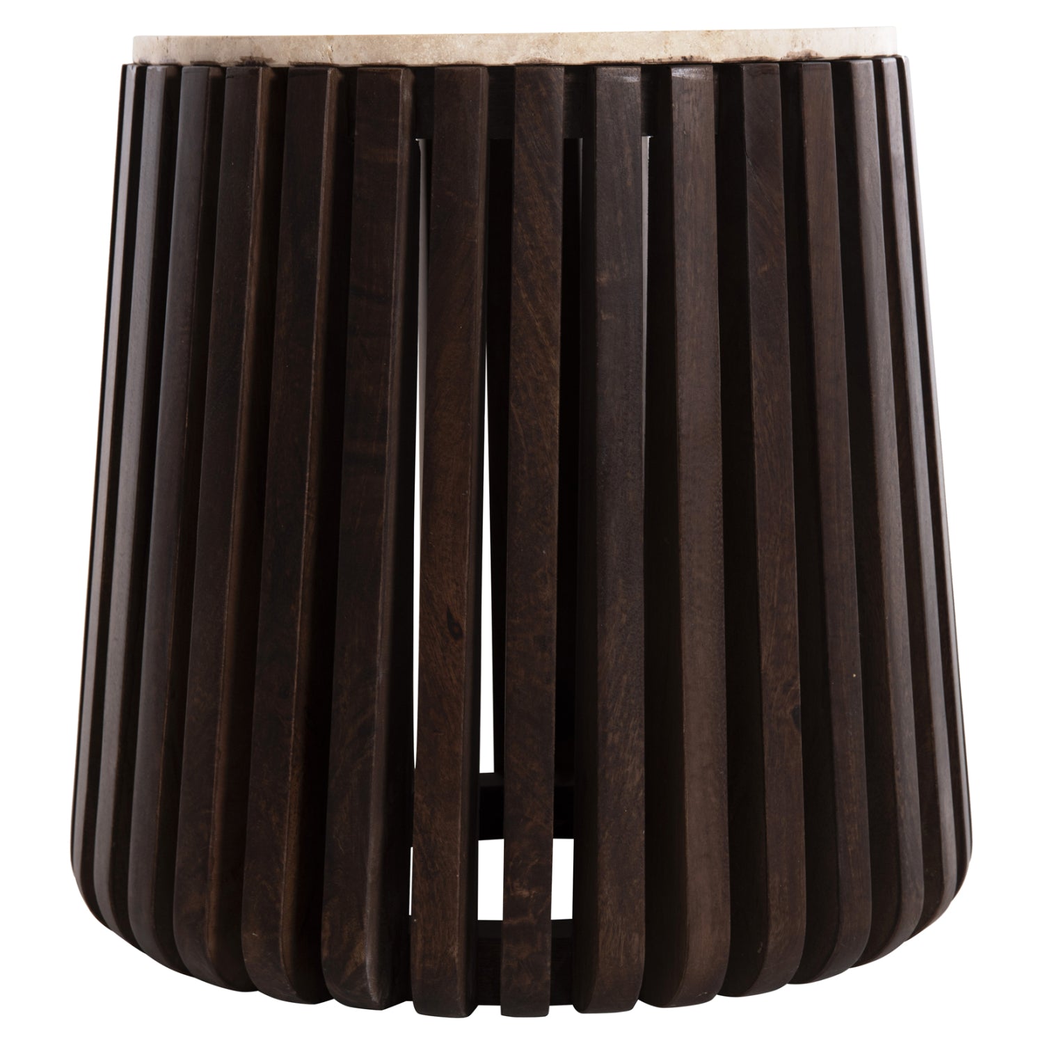 Странична маса KREST кафяв-бял цвят Φ50x50см