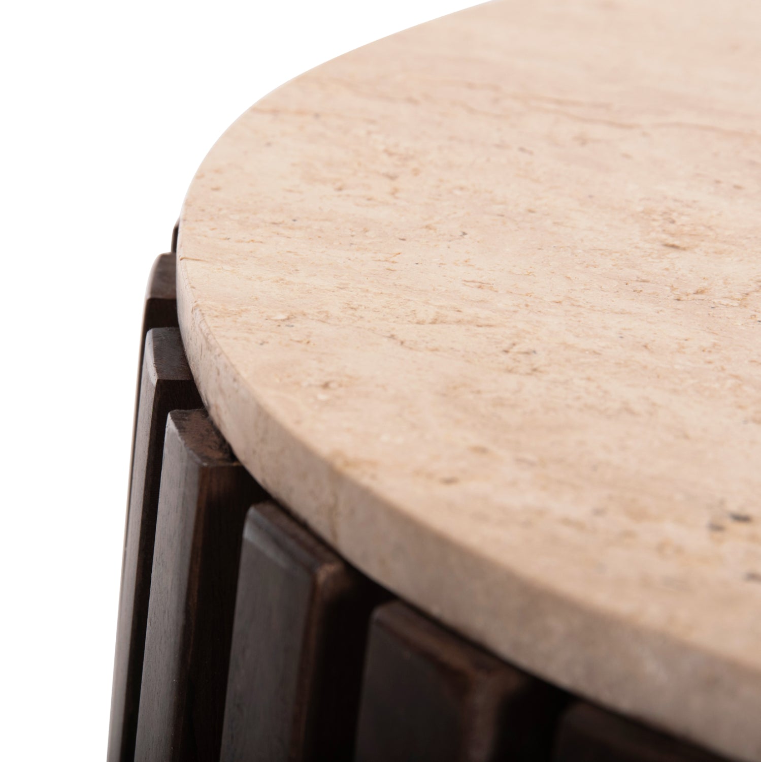 Странична маса KREST кафяв-бял цвят Φ50x50см