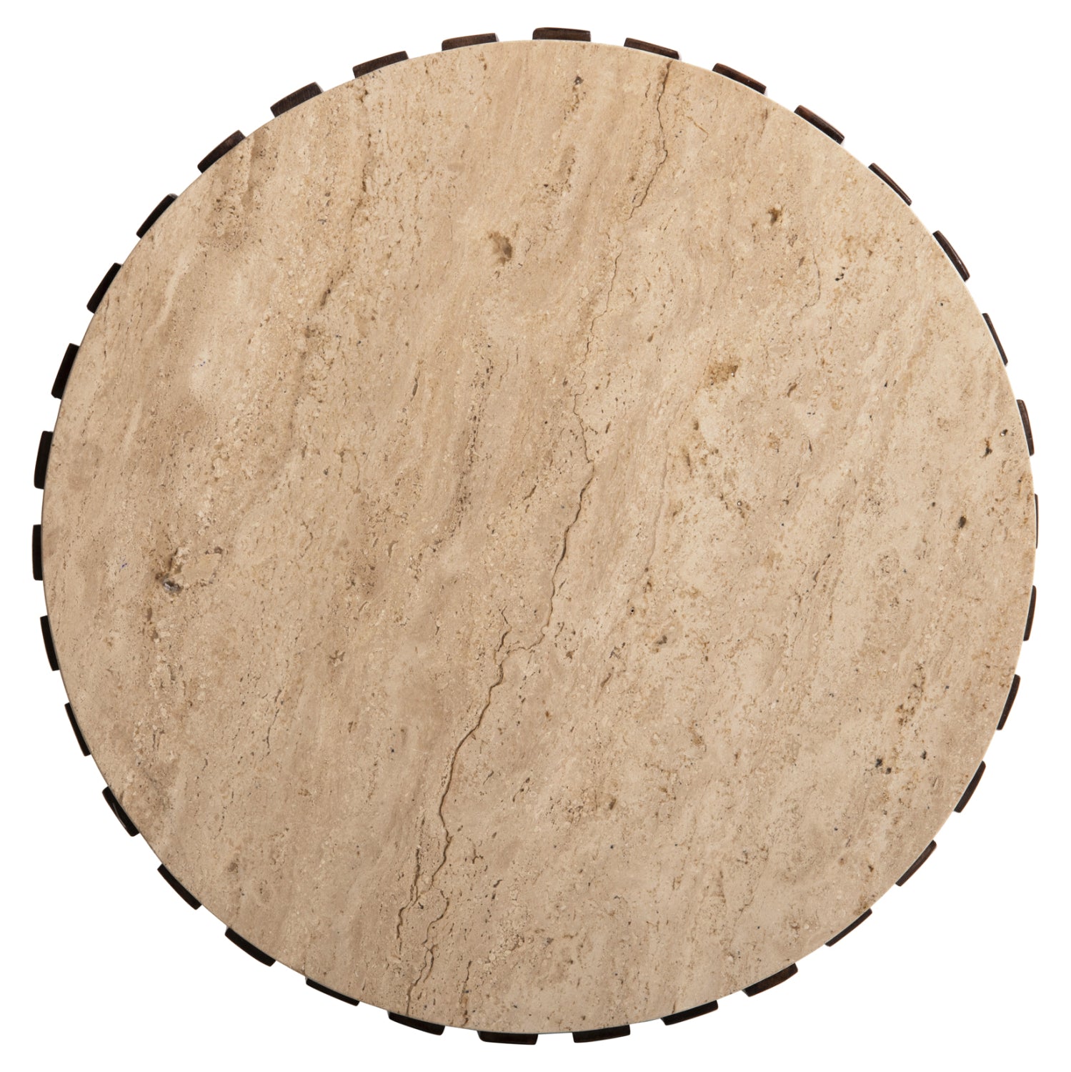 Странична маса KREST кафяв-бял цвят Φ50x50см