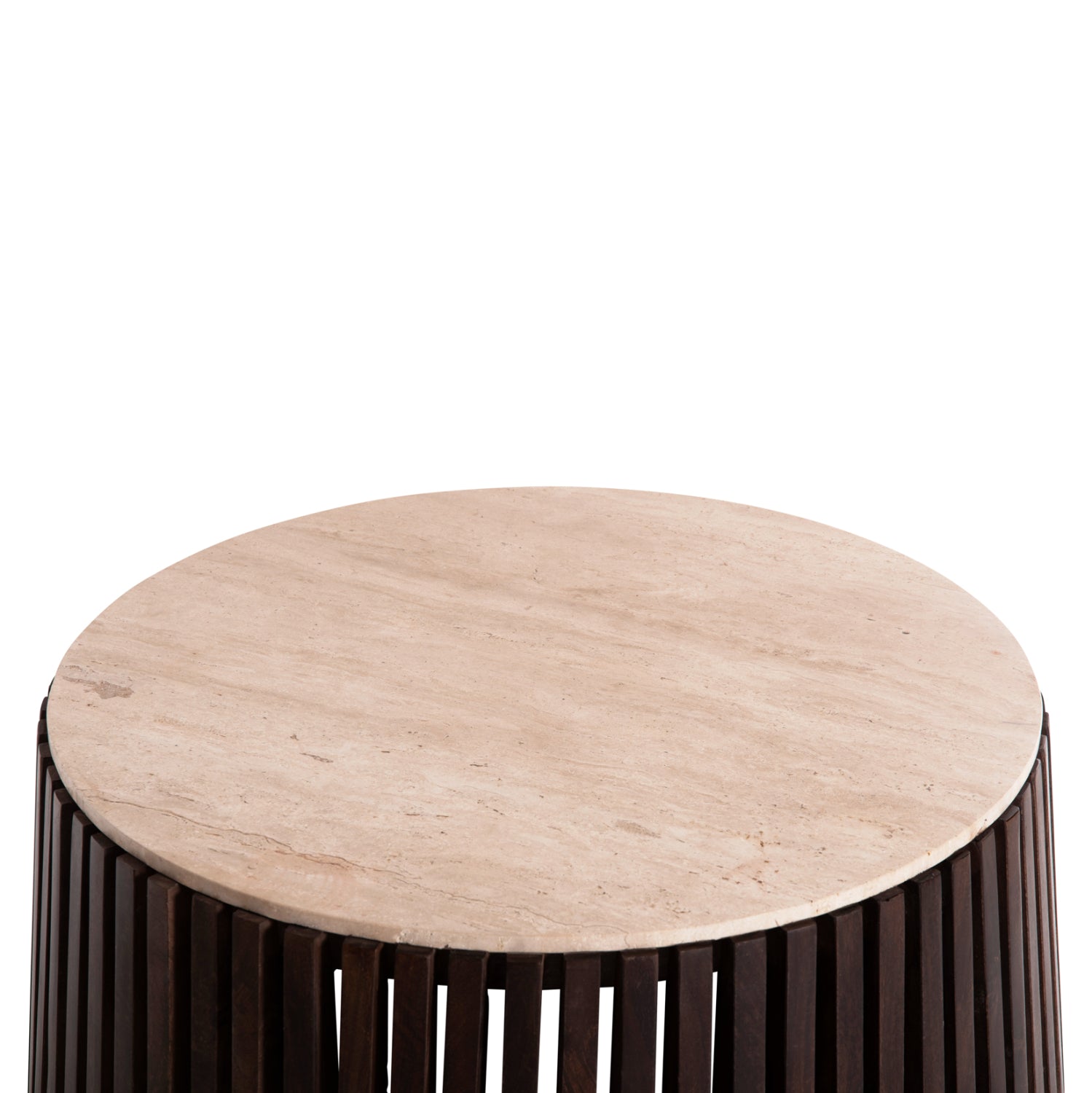 Холна маса KREST кафяв-бял цвят Φ90x40см