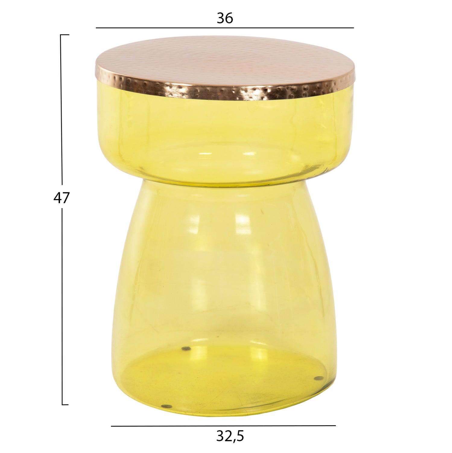 Странична маса RANE зелен-златист цвят Φ36x47см