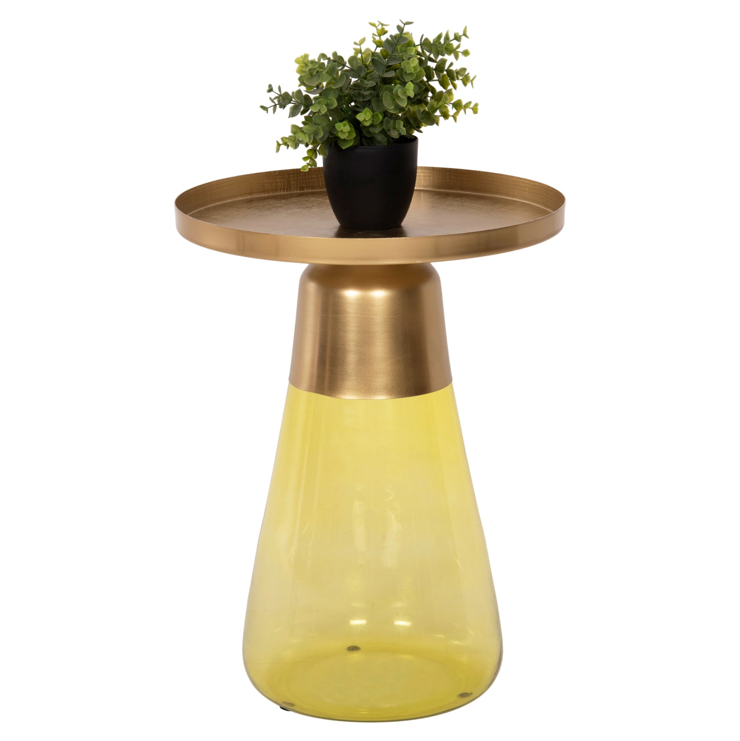 Странична маса VALERY цвят жълт-златист Φ39.5x52Hcm