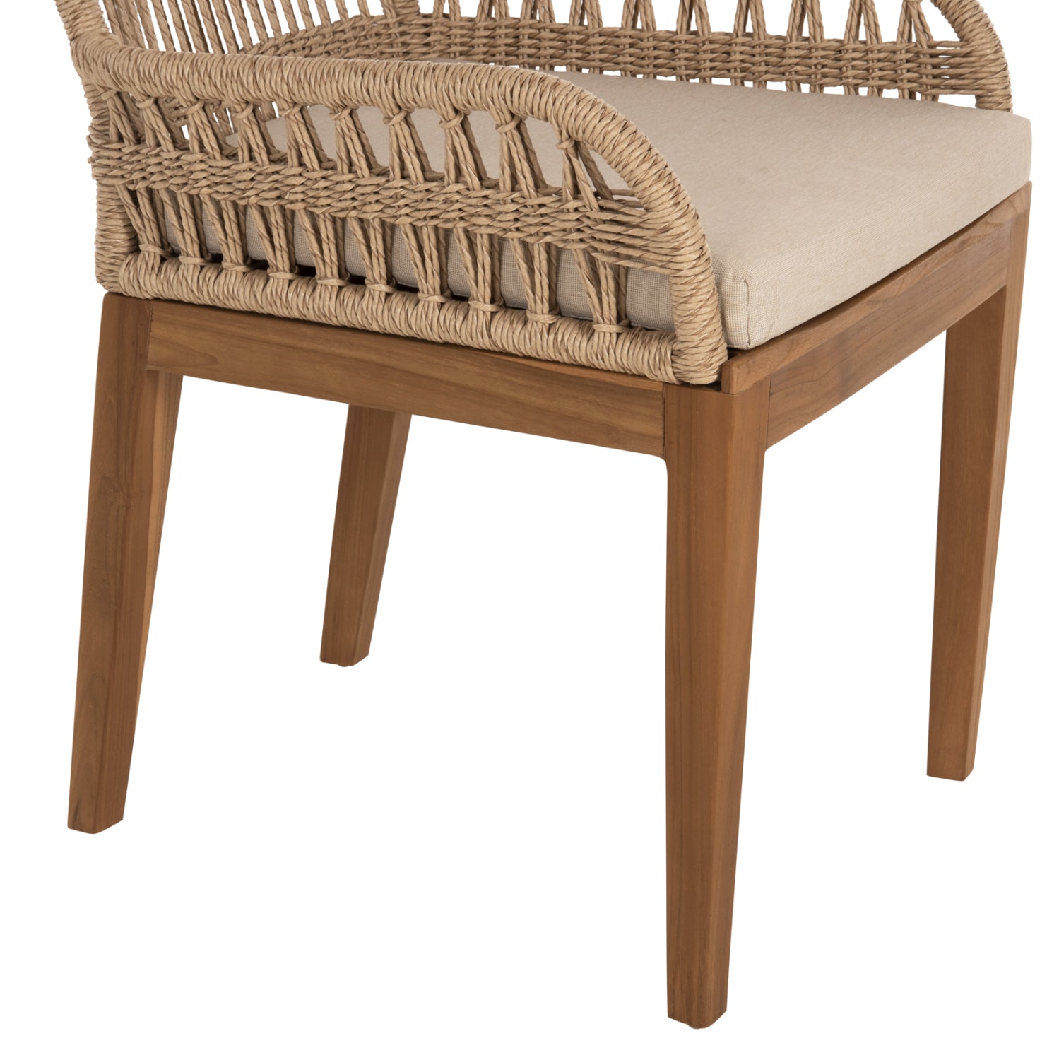 Фотьойл STARDOM  тиково дърво и въже - естествен цвят 57x65x83см.