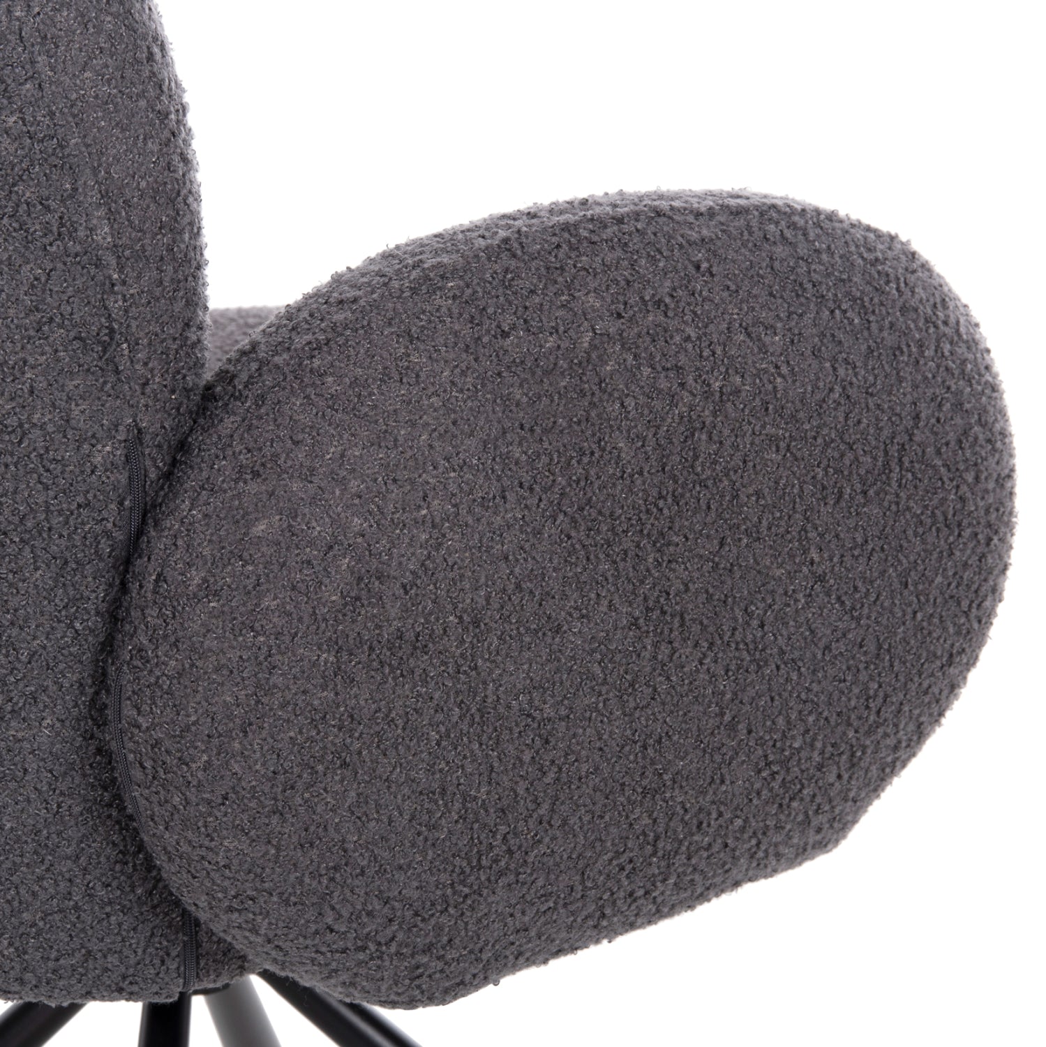 Въртящ се фотьойл Winon - черен метал 65x67x92в см