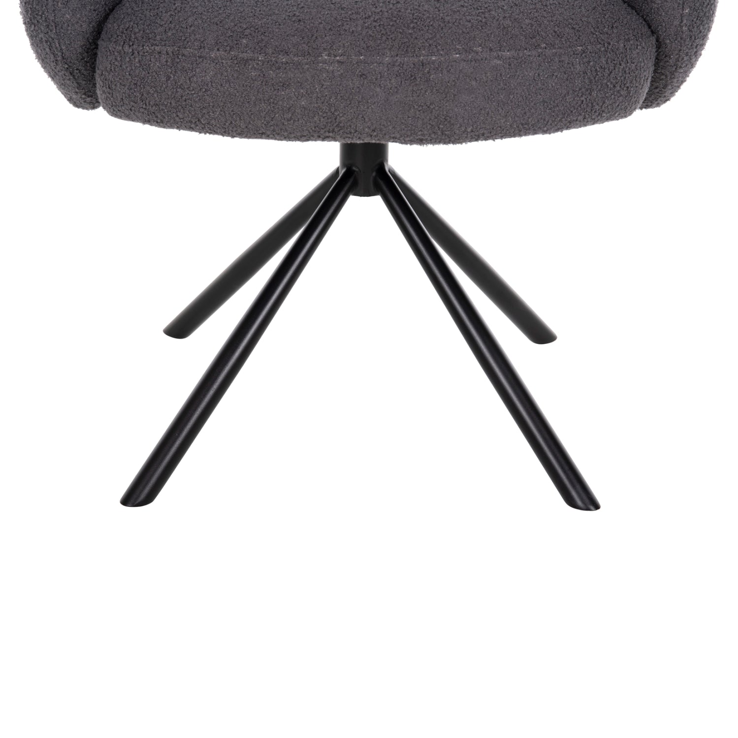 Въртящ се фотьойл Winon - черен метал 65x67x92в см