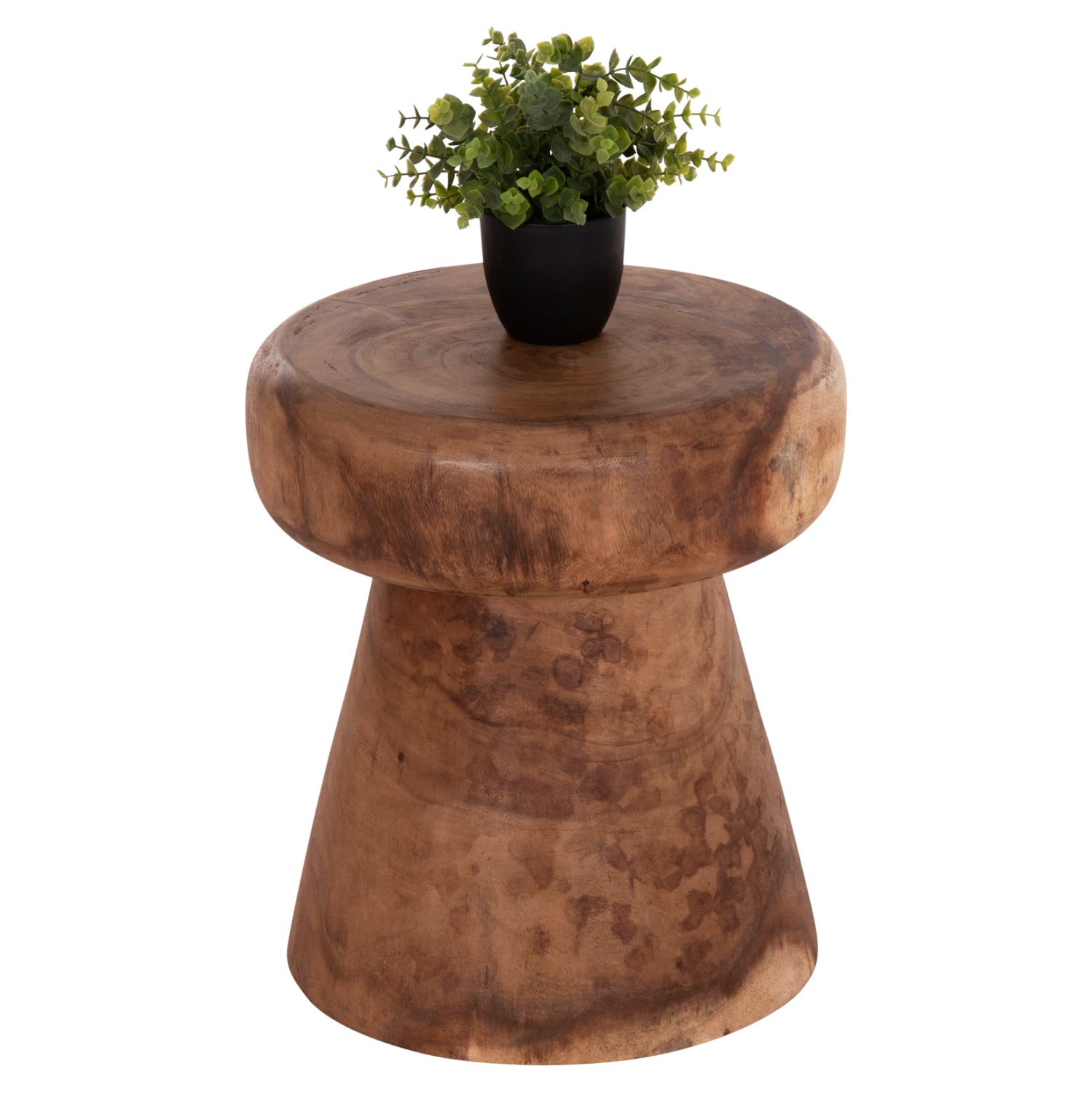 Кръгла странична маса CUPRE масивно дърво натурална ф40x45cм