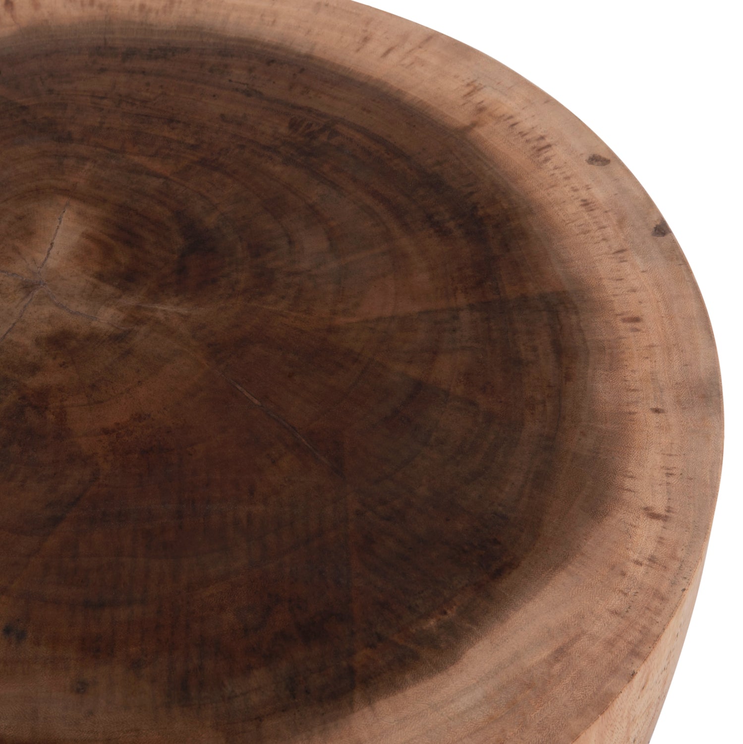 Кръгла масичка за кафе Pompu, масивна дървесина suar, естествен цвят φ60x35hcм