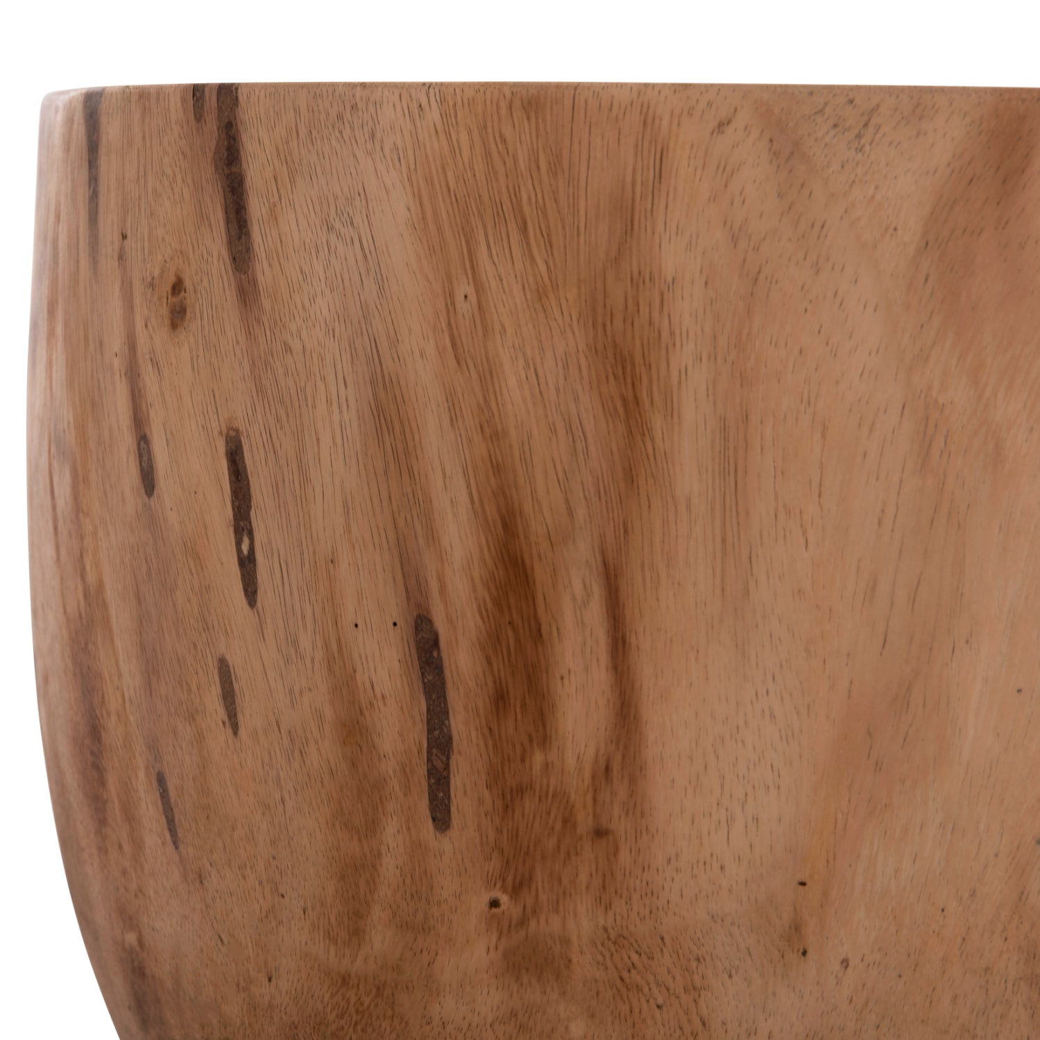 Кръгла масичка за кафе Pompu, масивна дървесина suar, естествен цвят φ60x35hcм