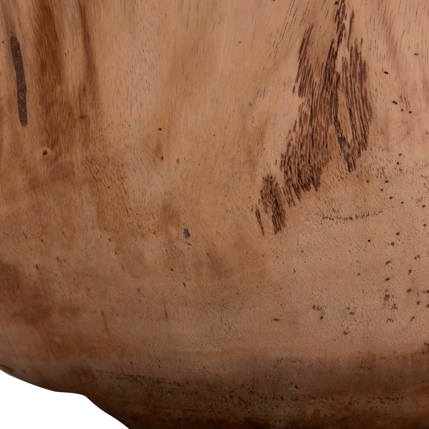 Кръгла масичка за кафе Pompu, масивна дървесина suar, естествен цвят φ60x35hcм