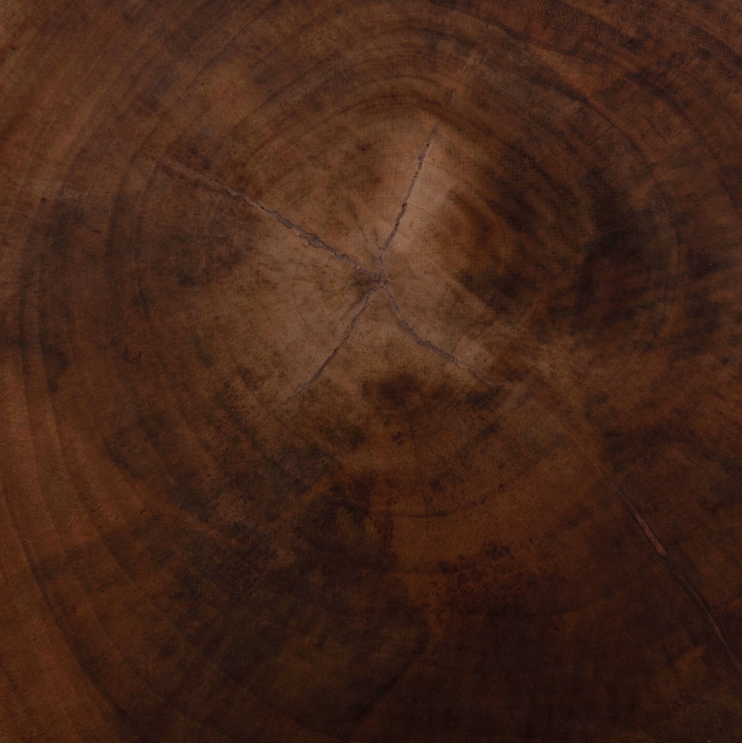 Кръгла масичка за кафе Pompu, масивна дървесина suar, естествен цвят φ60x35hcм