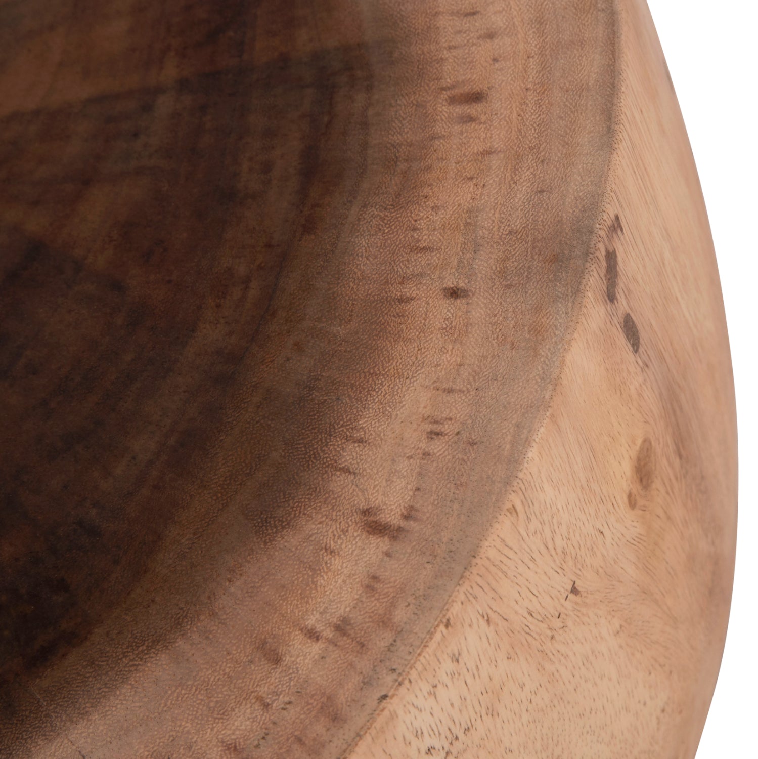 Кръгла масичка за кафе Pompu, масивна дървесина suar, естествен цвят φ60x35hcм