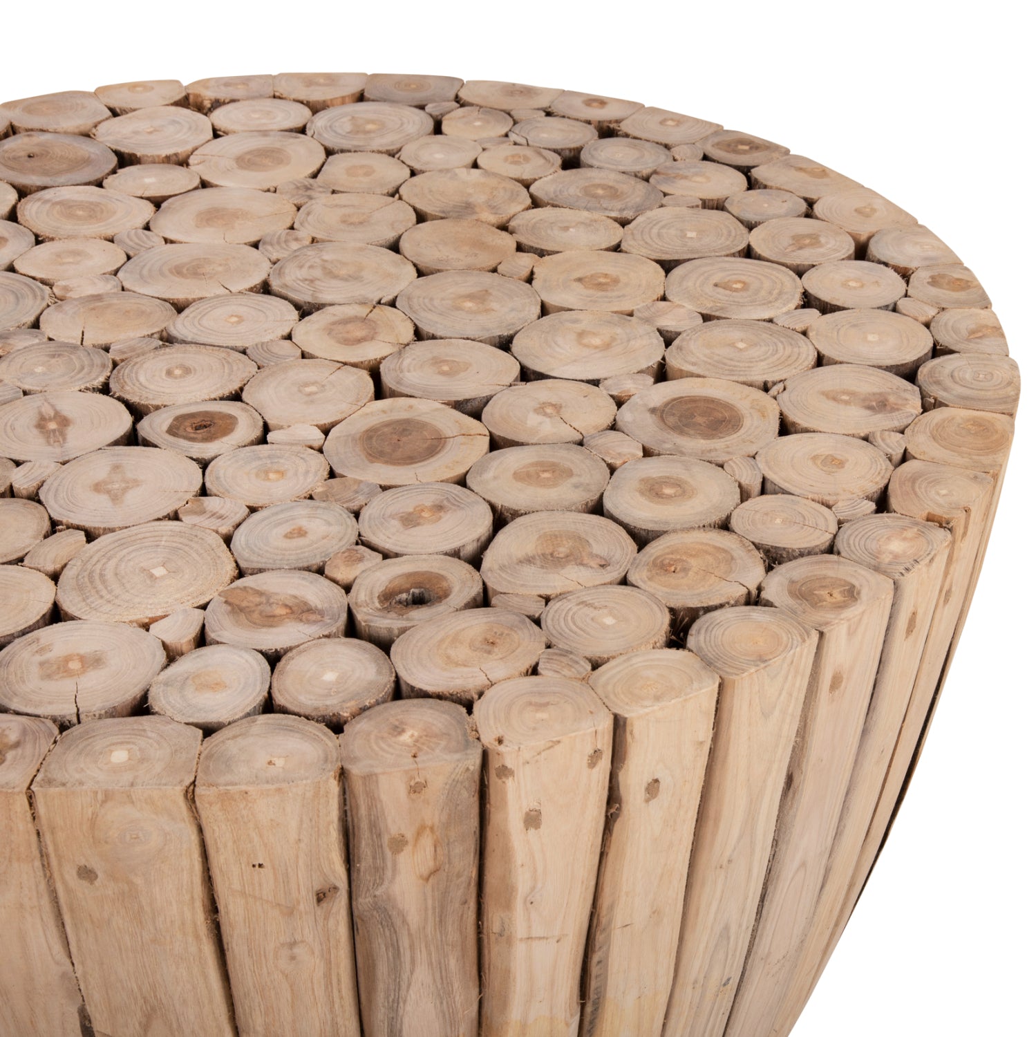 Масичка за кафе Теа тиково дърво естествен цвят Φ80x46см