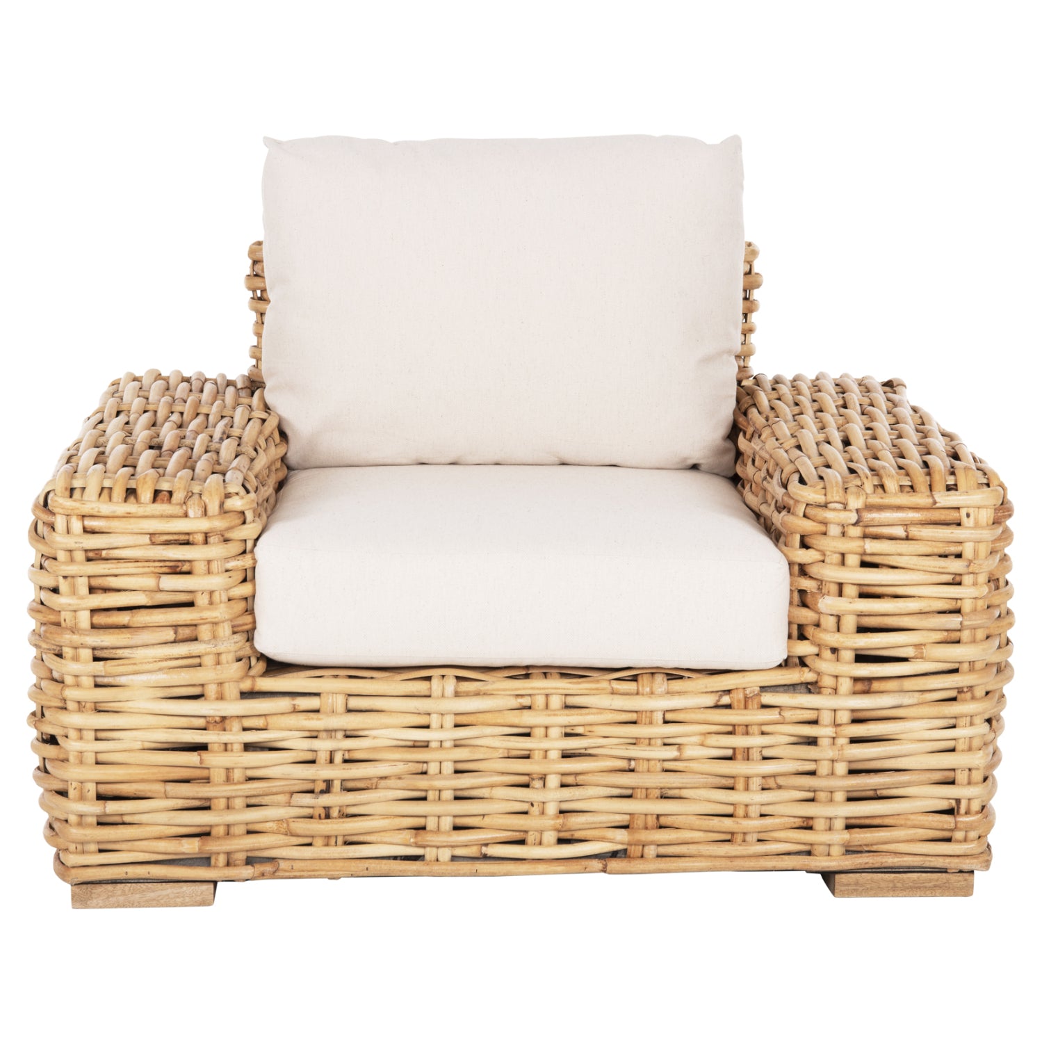 Фотьойл tropel от манго-ратан, естествено бяло, с възглавници 110x88x70-85см