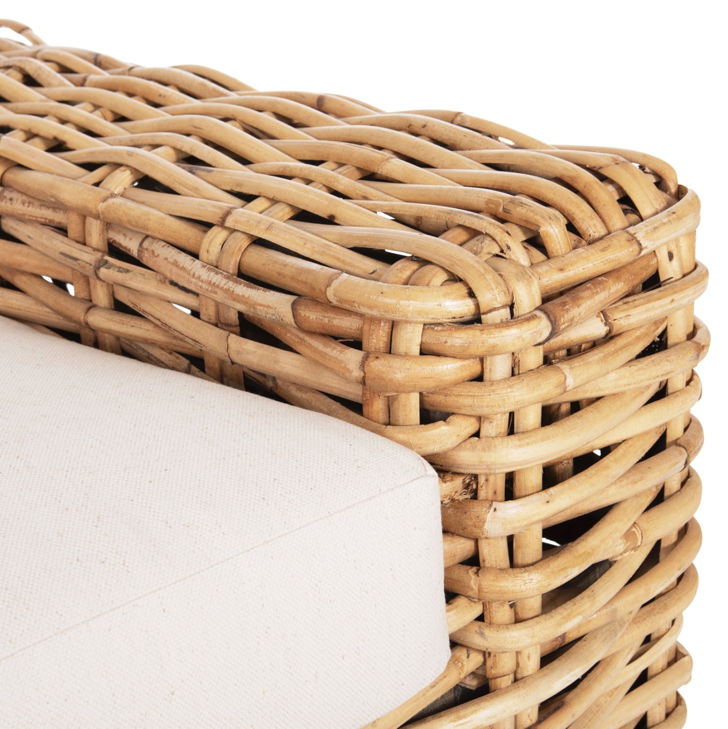 Фотьойл tropel от манго-ратан, естествено бяло, с възглавници 110x88x70-85см