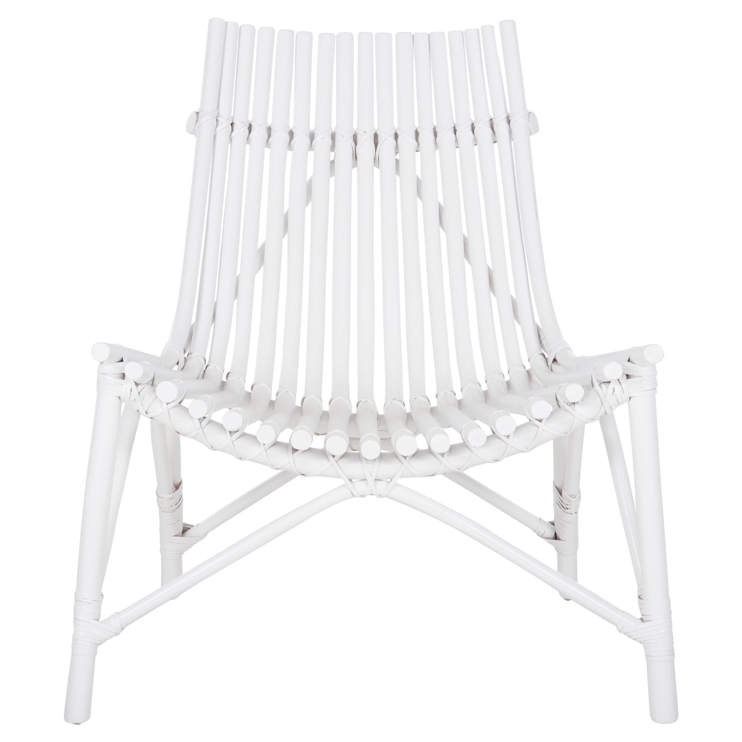 Градински стол CELLION с ратанови пръти в бял цвят 76x72x83см.