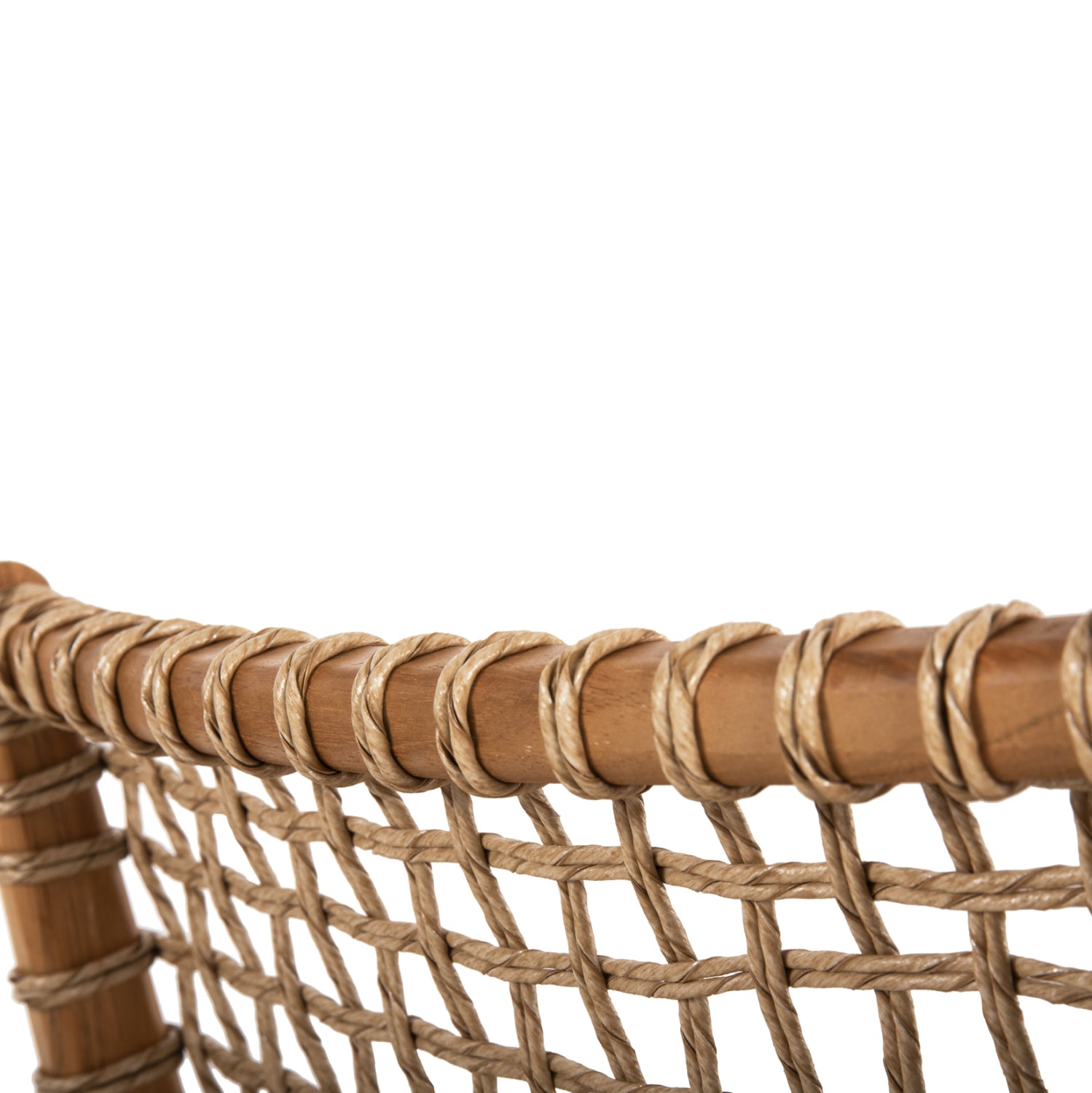 Кресло Вая натурал тиково дърво /въже 53,5x60,5x85