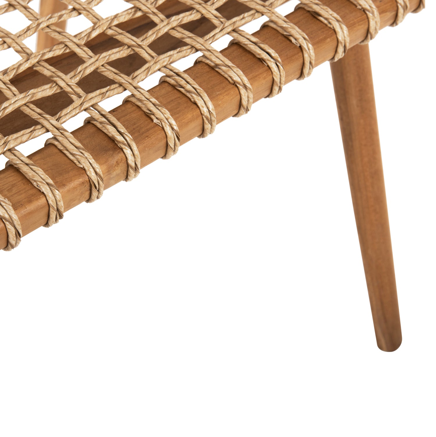 Кресло Вая натурал тиково дърво /въже 53,5x60,5x85