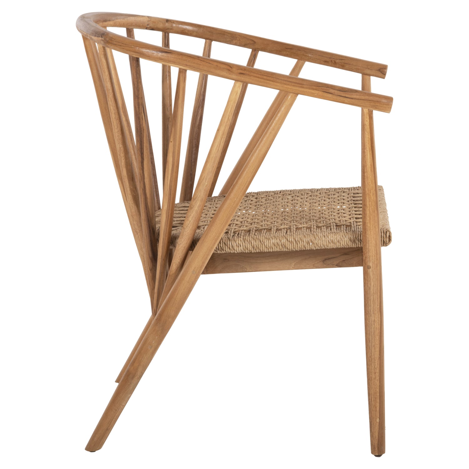 Кресло Примайн натурал тиково дърво/въже 57,5x59,5x82