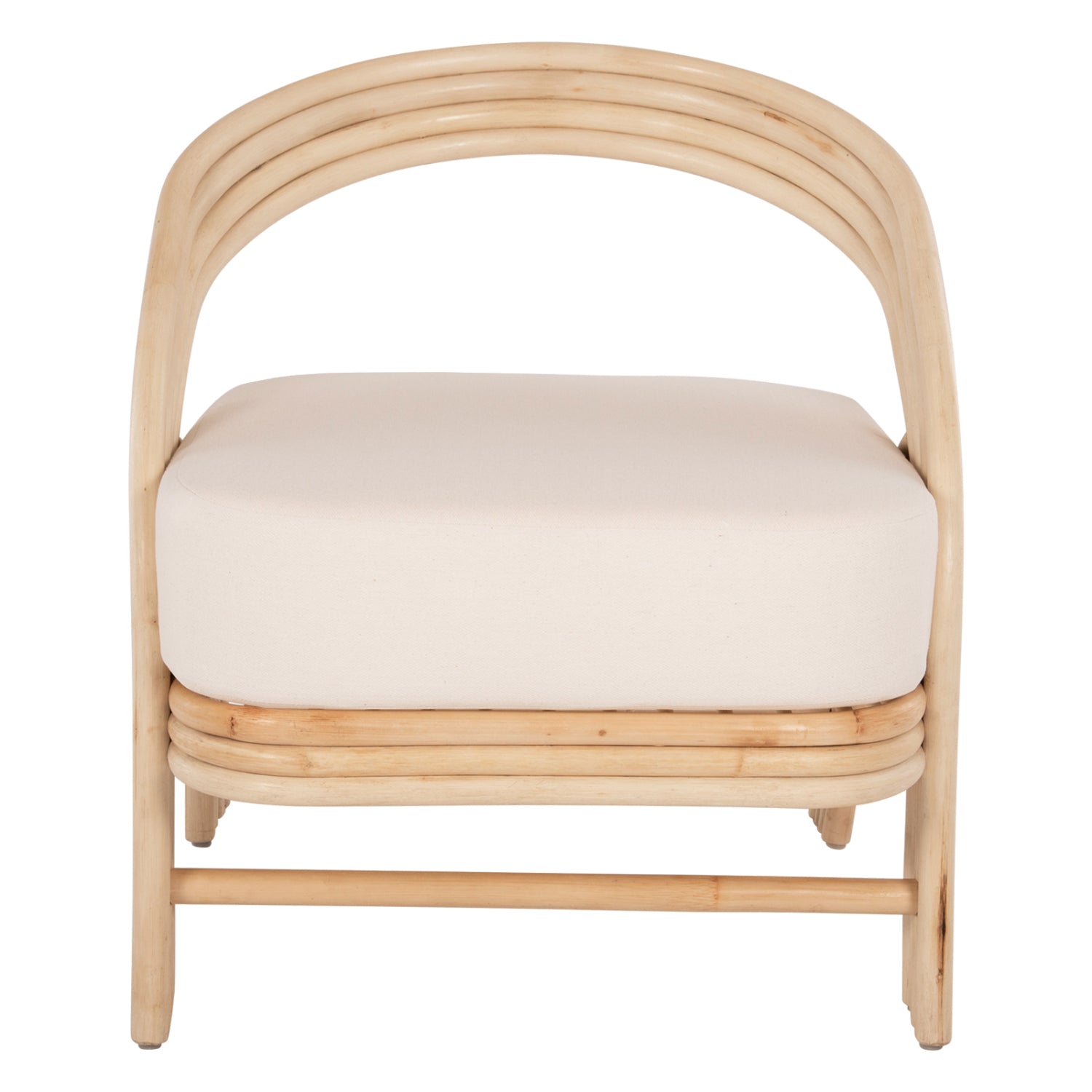 Фотьойл Donita от естествен ратан с бяла възглавница 67x74x78см