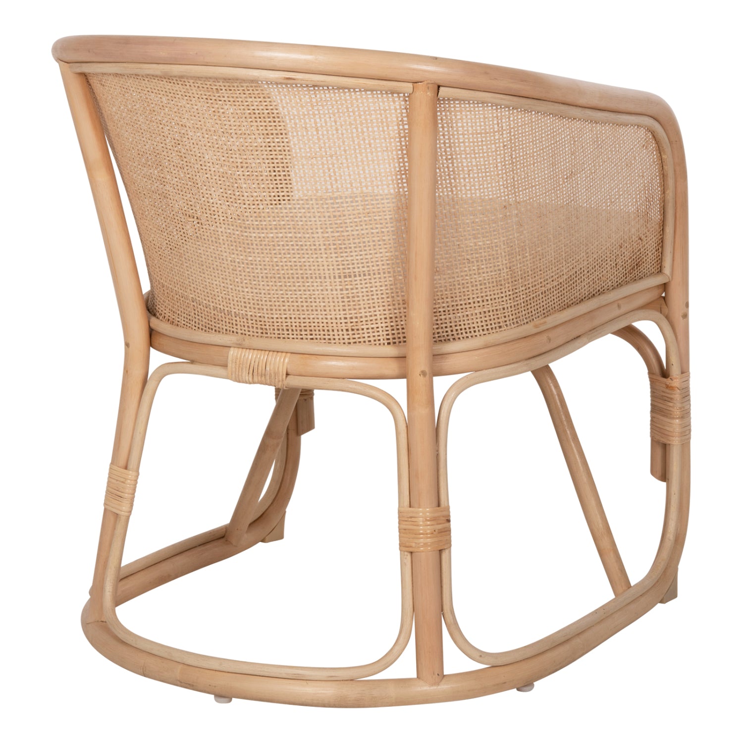 Фотьойл Kiko от ратан в естествен цвят - бяла възглавница 61x71x76см