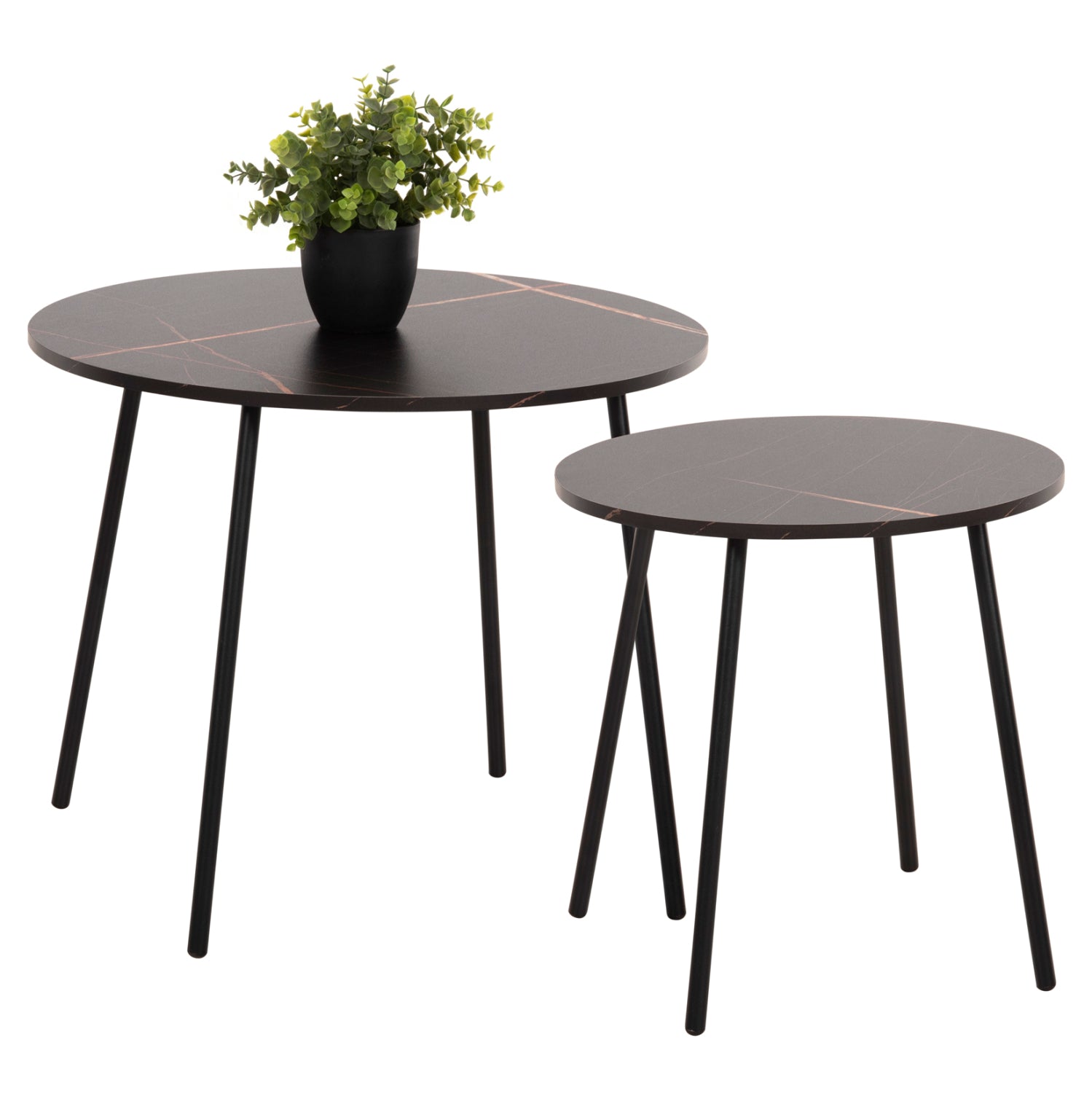 Комплект холни маси 2 бр CUPPER черен цвят