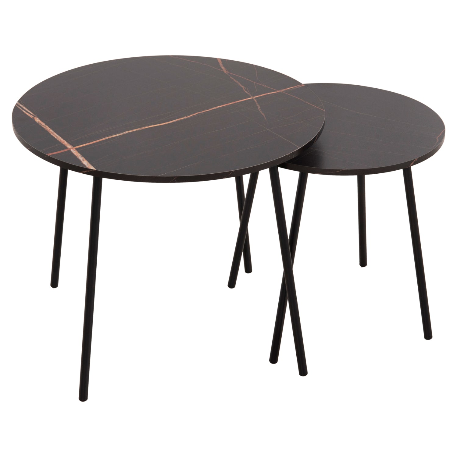 Комплект холни маси 2 бр CUPPER черен цвят