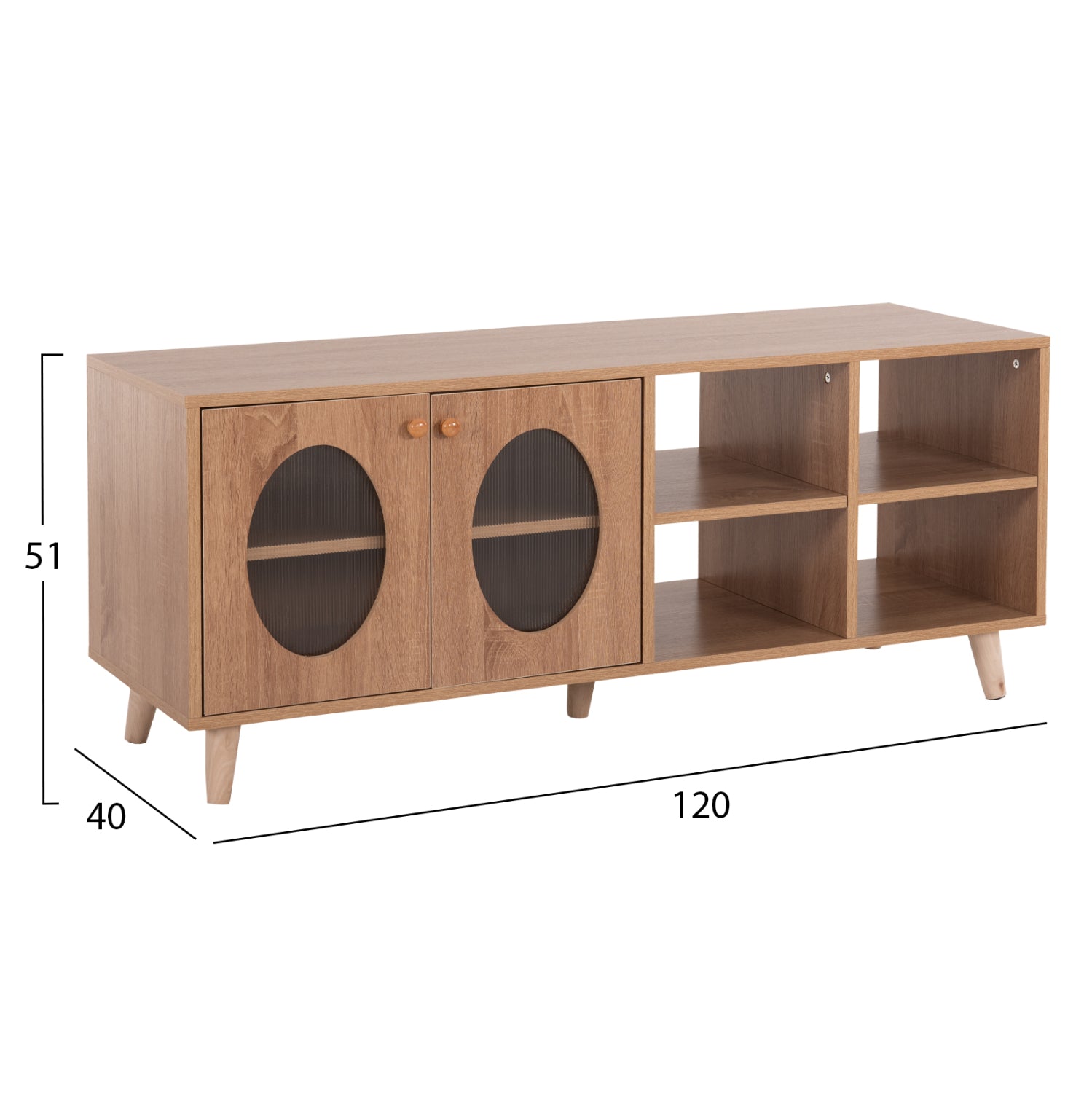 Тв шкаф RILLION цвят сонама 120x40x50cm