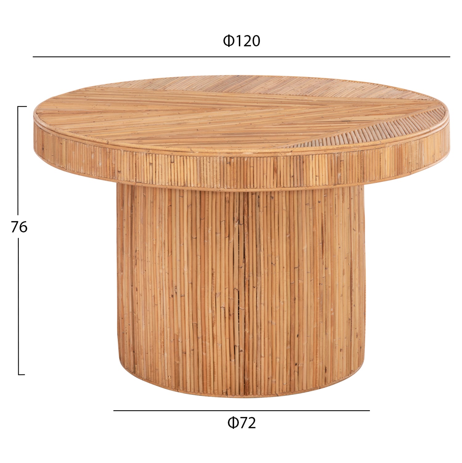 Маса GATSBY Φ120x76см естествен цвят