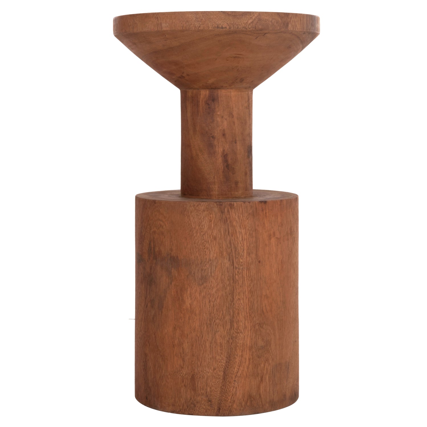 Странична маса Bermal от масивно суарово дърво в естествен цвят φ35x65hcм